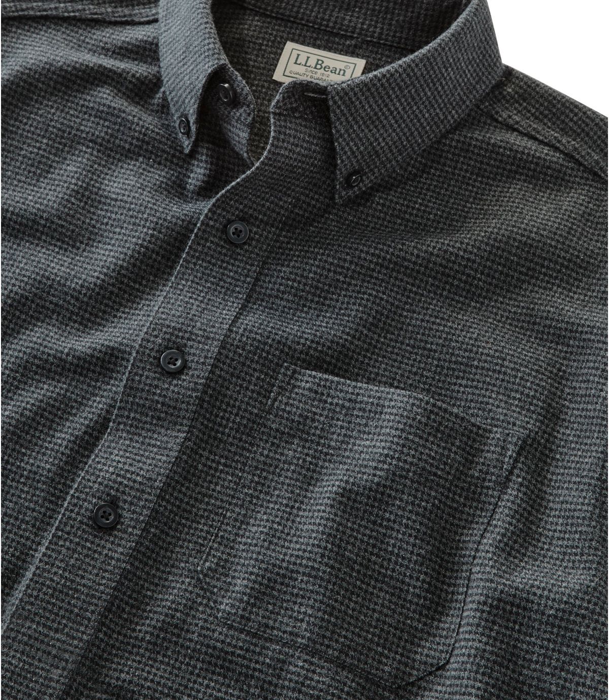L.L.Bean Men's Wicked Good Flannel Shirt, Traditional Fit Houndstooth