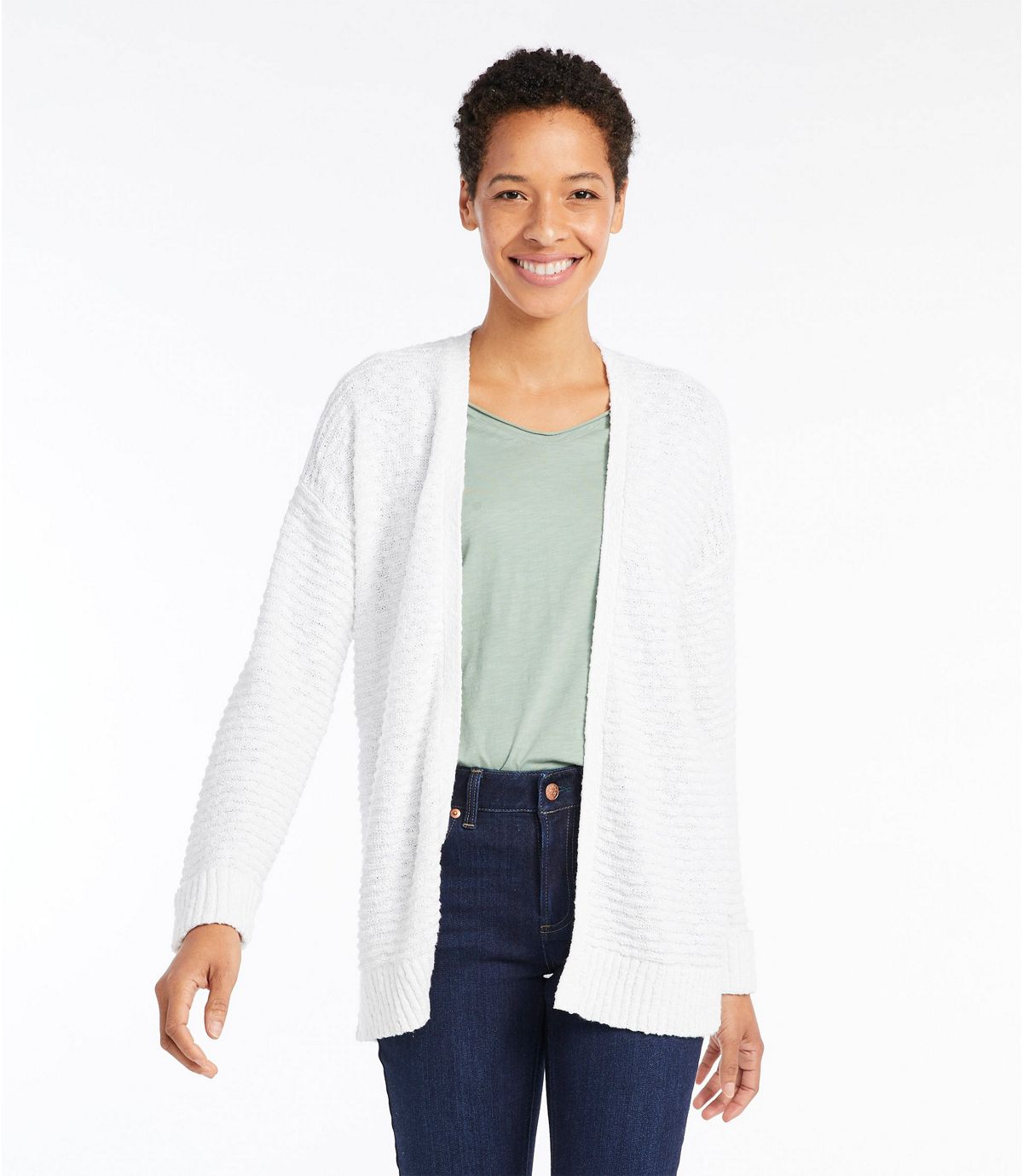 L.L.Bean Women's Midweight Cotton Slub Cardigan