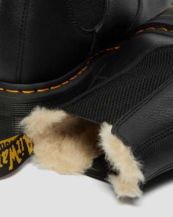 2976 Faux Fur Lined Platform Chelsea Boots,WOMEN'S WINTER BOOTS,no.31