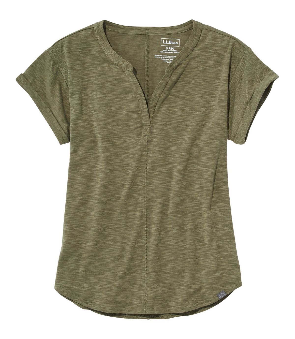 L.L.Bean Women's Streamside Tee, Short-Sleeve Splitneck