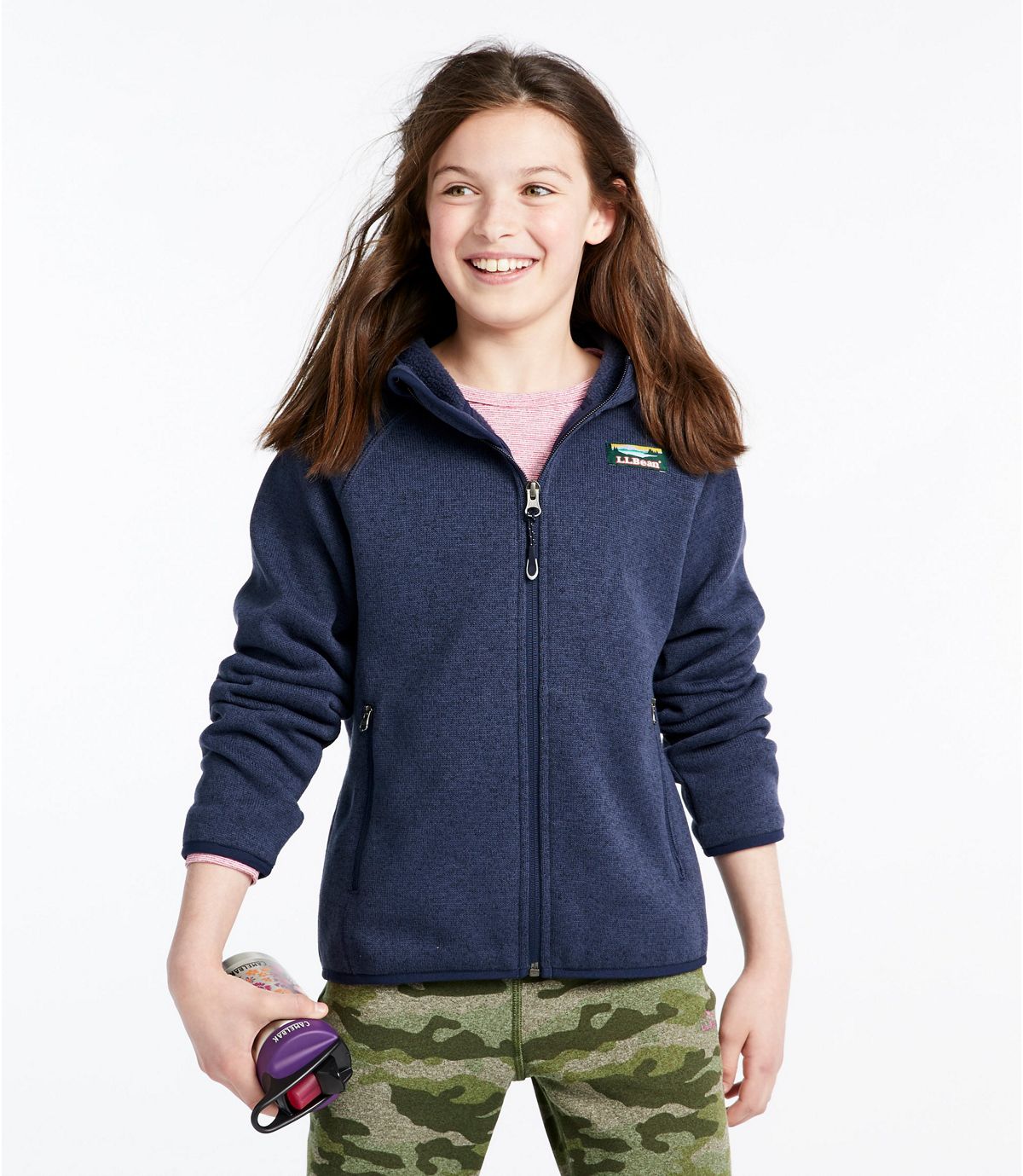 L.L.Bean Kids' L.L.Bean Sweater Fleece, Hooded