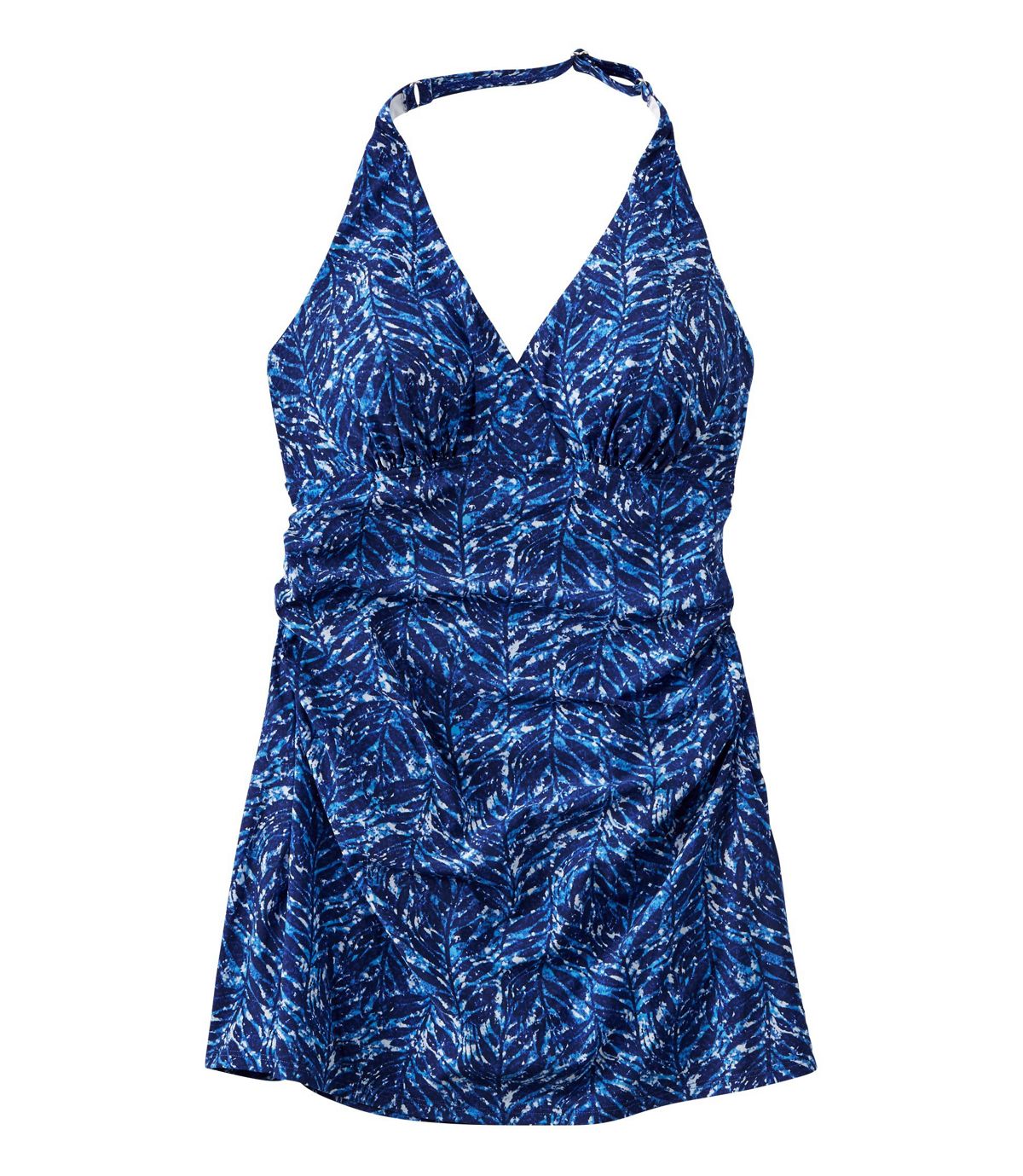 L.L.Bean Women's Slimming Swimwear, Clasp Halter Dress Print
