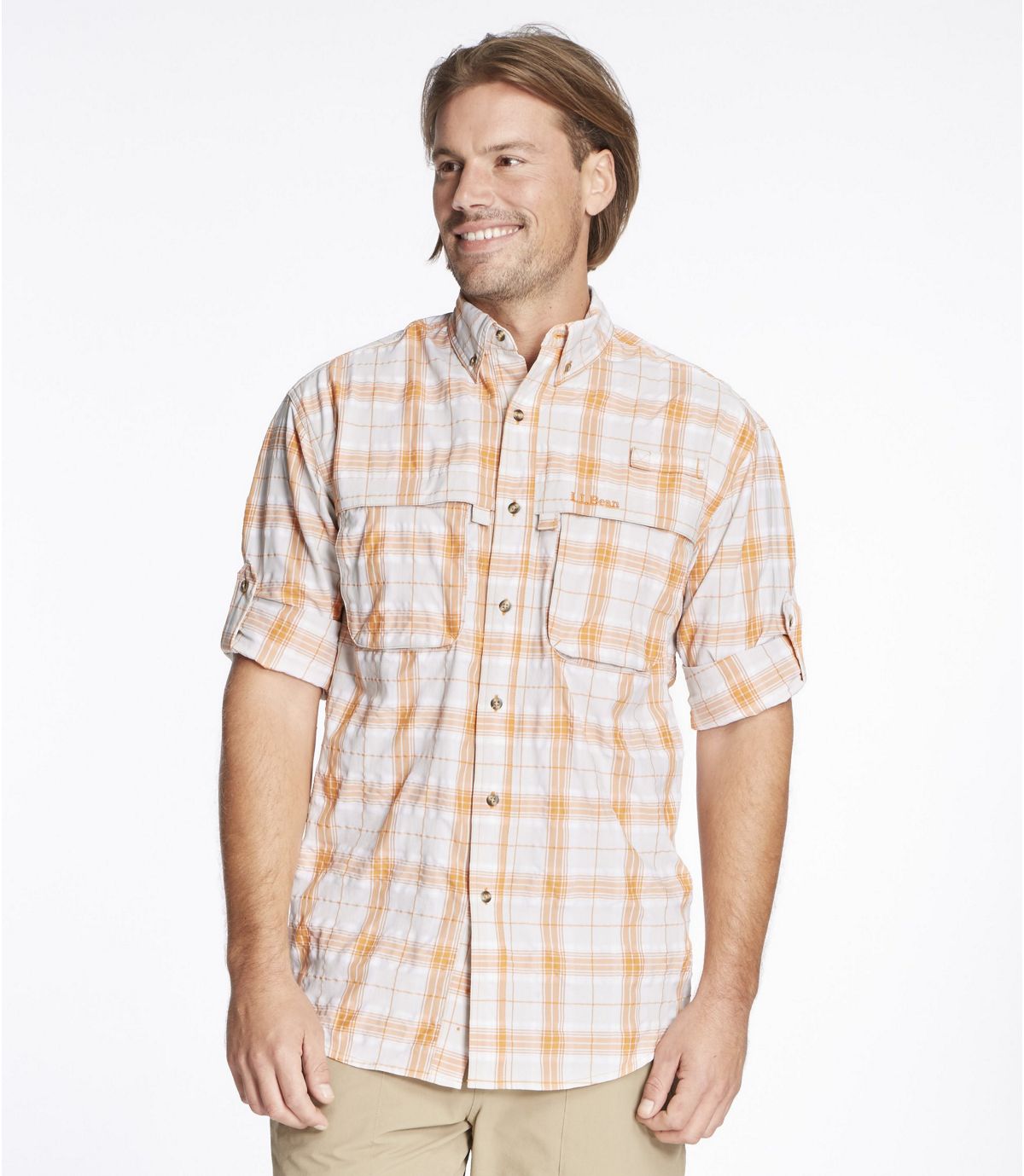 L.L.Bean Men's Tropicwear Shirt, Plaid Long-Sleeve