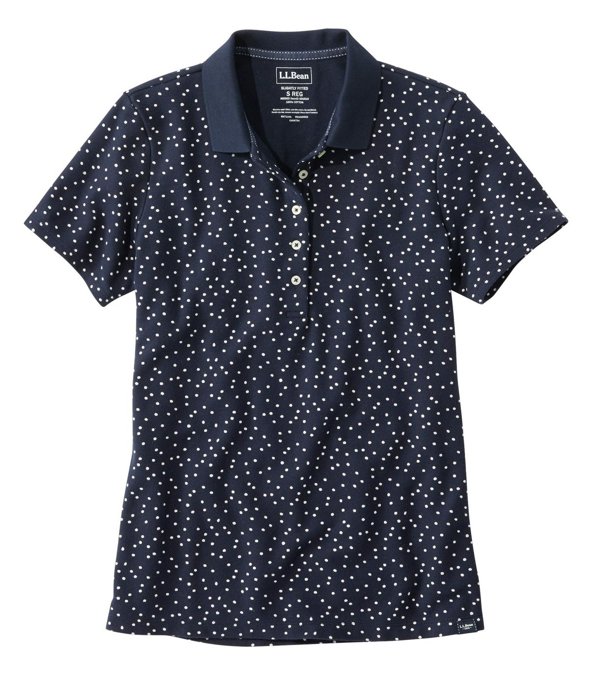 L.L.Bean Women's Premium Double L Shaped Polo, Short-Sleeve Print