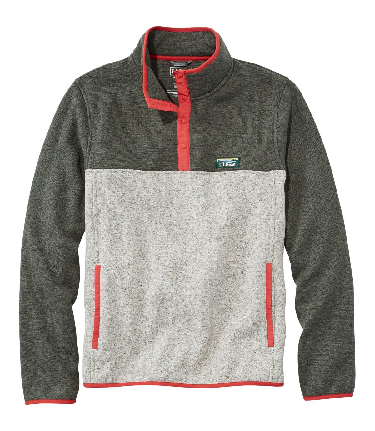 L.L.Bean Men's L.L.Bean Sweater Fleece Pullover, Colorblock