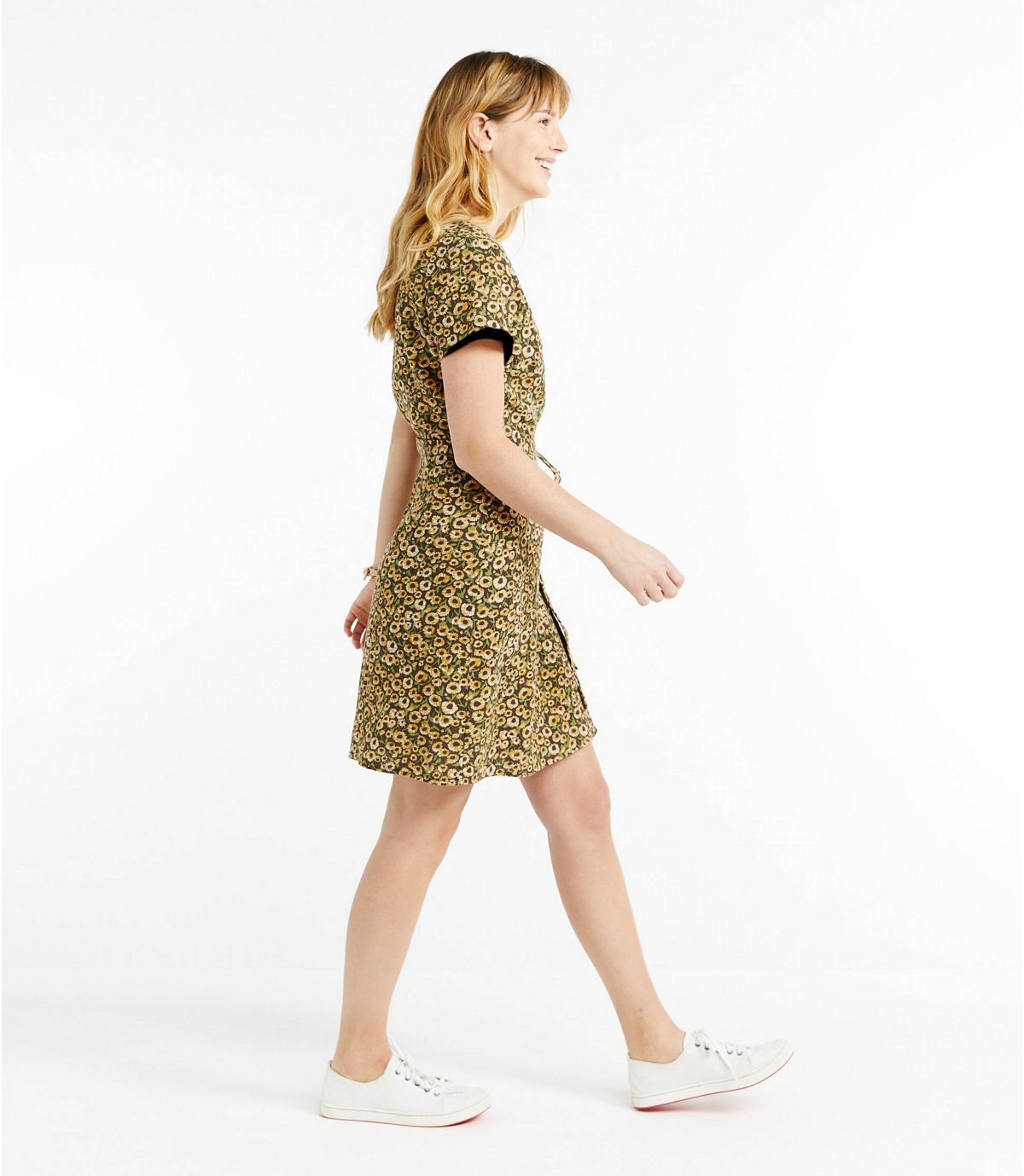 L.L.Bean Women's Signature Gauzy Textured Wrap Dress, Print