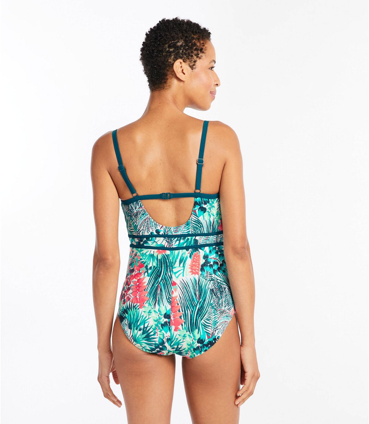 L.L.Bean Saltwater Essentials Swimwear, Scoopneck Tanksuit, Print