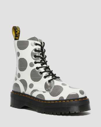 Jadon Polka Dot Smooth Leather Platform Boots,MEN'S PLATFORMS,no.446