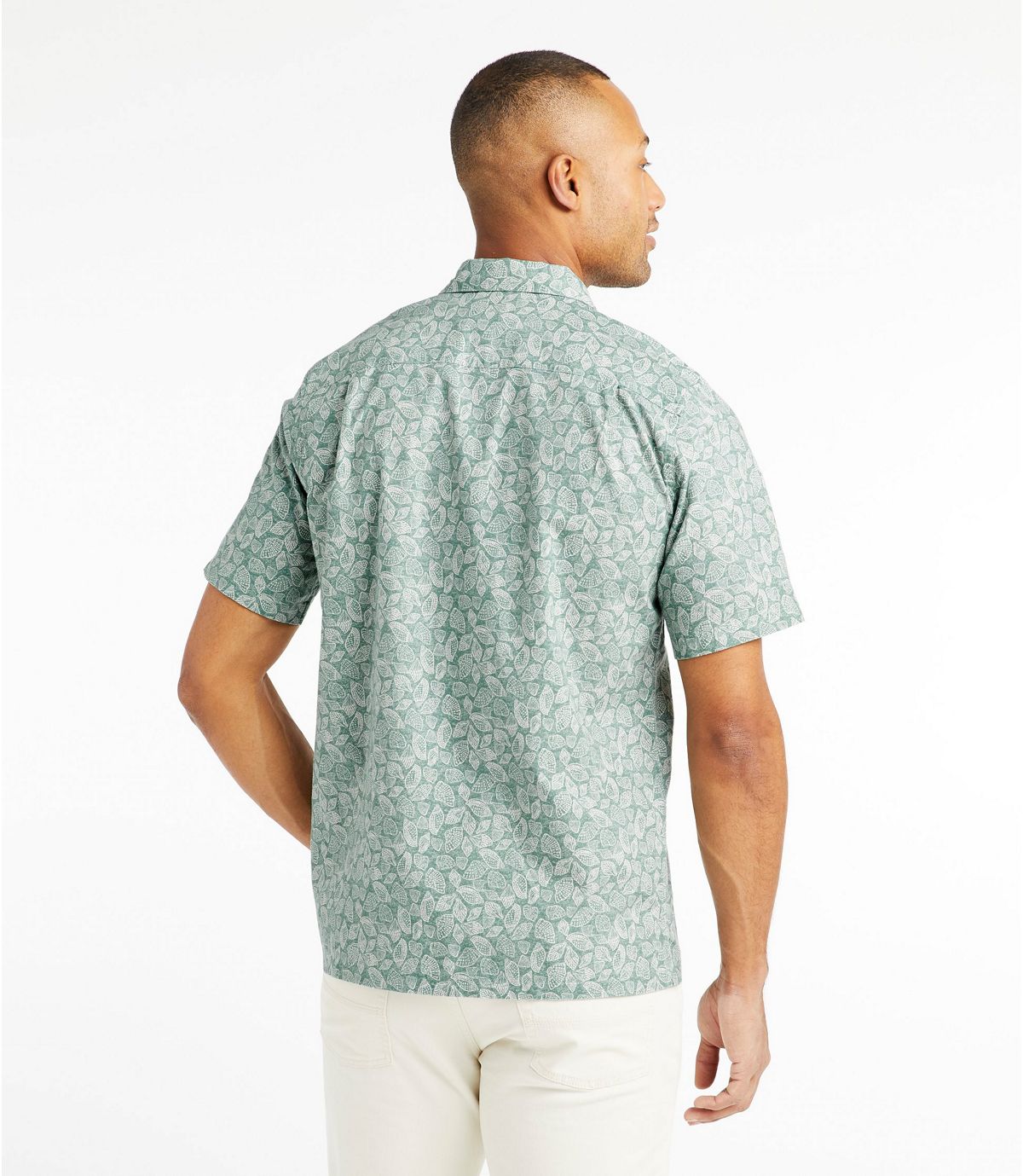 L.L.Bean Men's Tropics Shirt Short Sleeve, Slightly Fitted Print