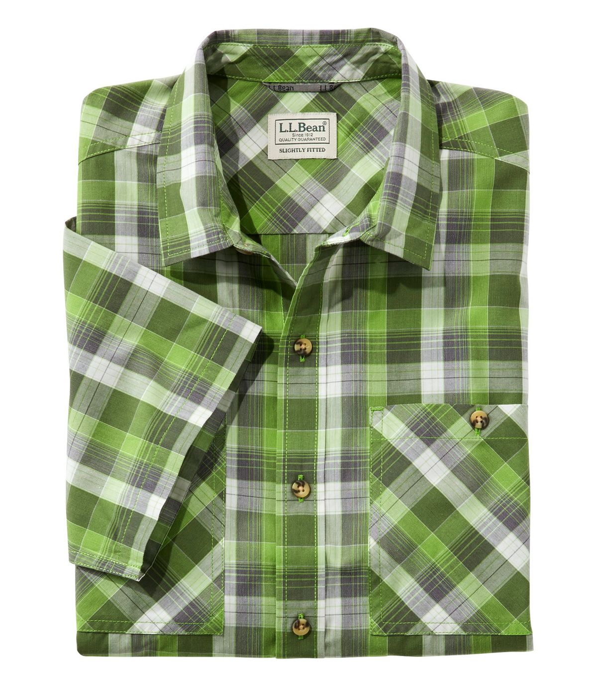 L.L.Bean Men's Otter Cliff Shirt, Short-Sleeve Plaid
