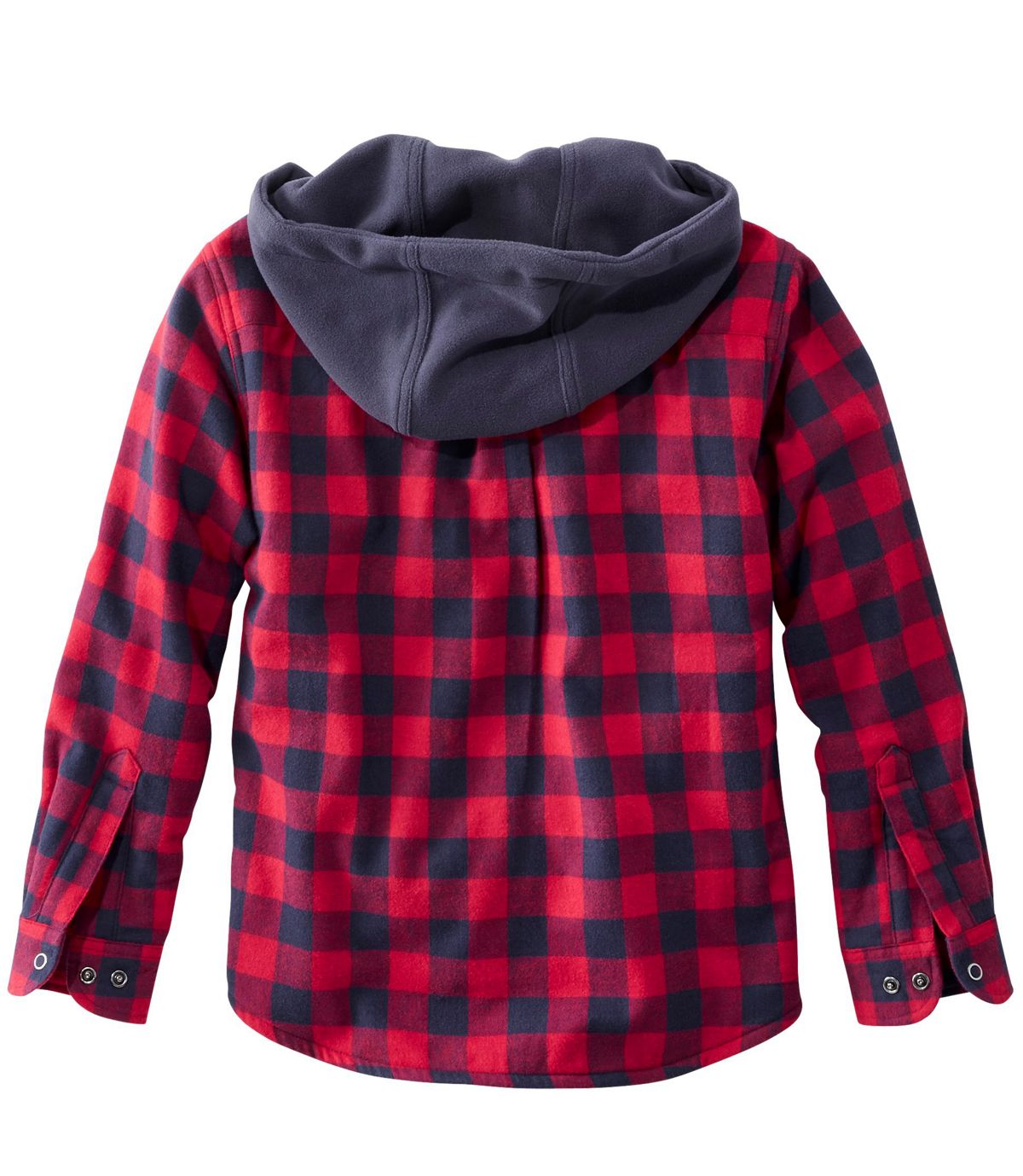 L.L.Bean Kids' Fleece-Lined Flannel Shirt, Hooded Plaid