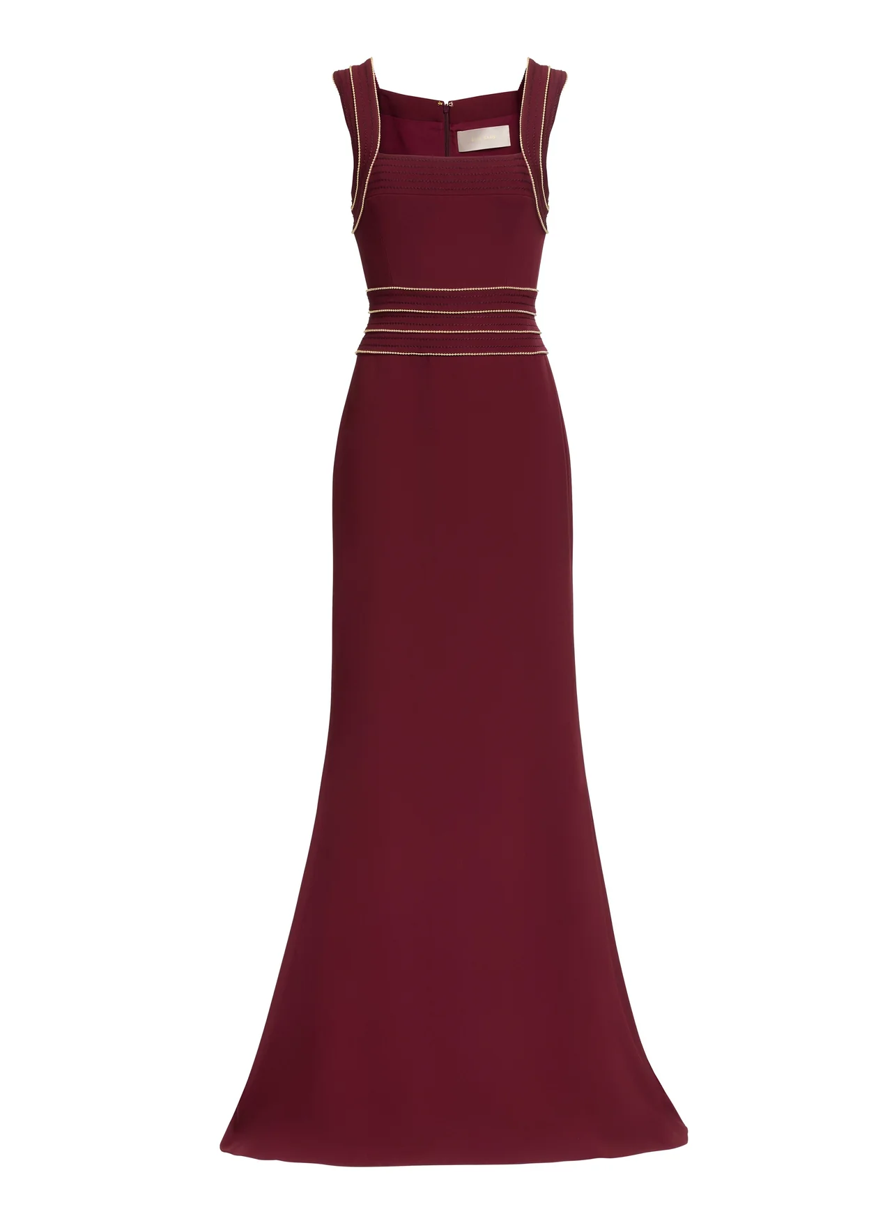 Trim embellished cady dress