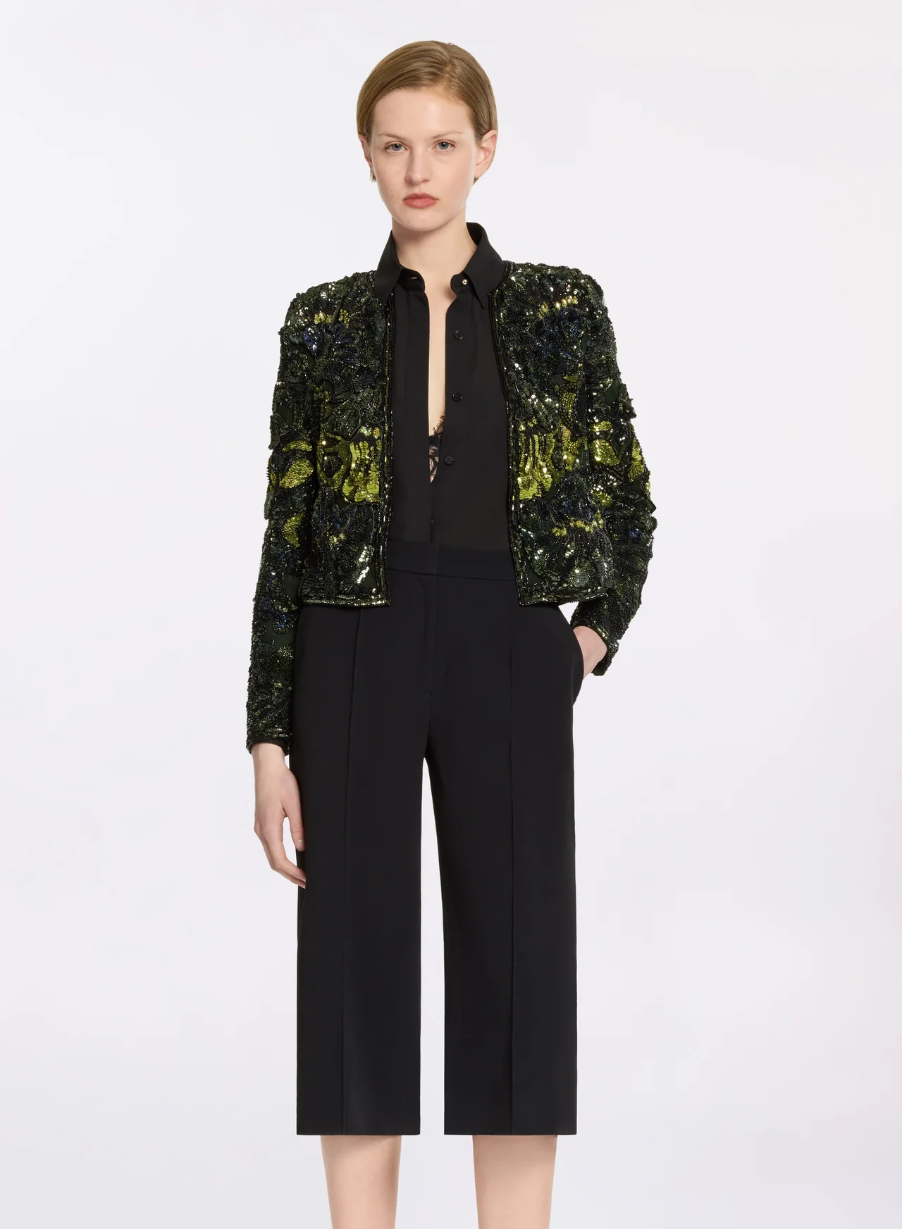 Bead embroidered jacket