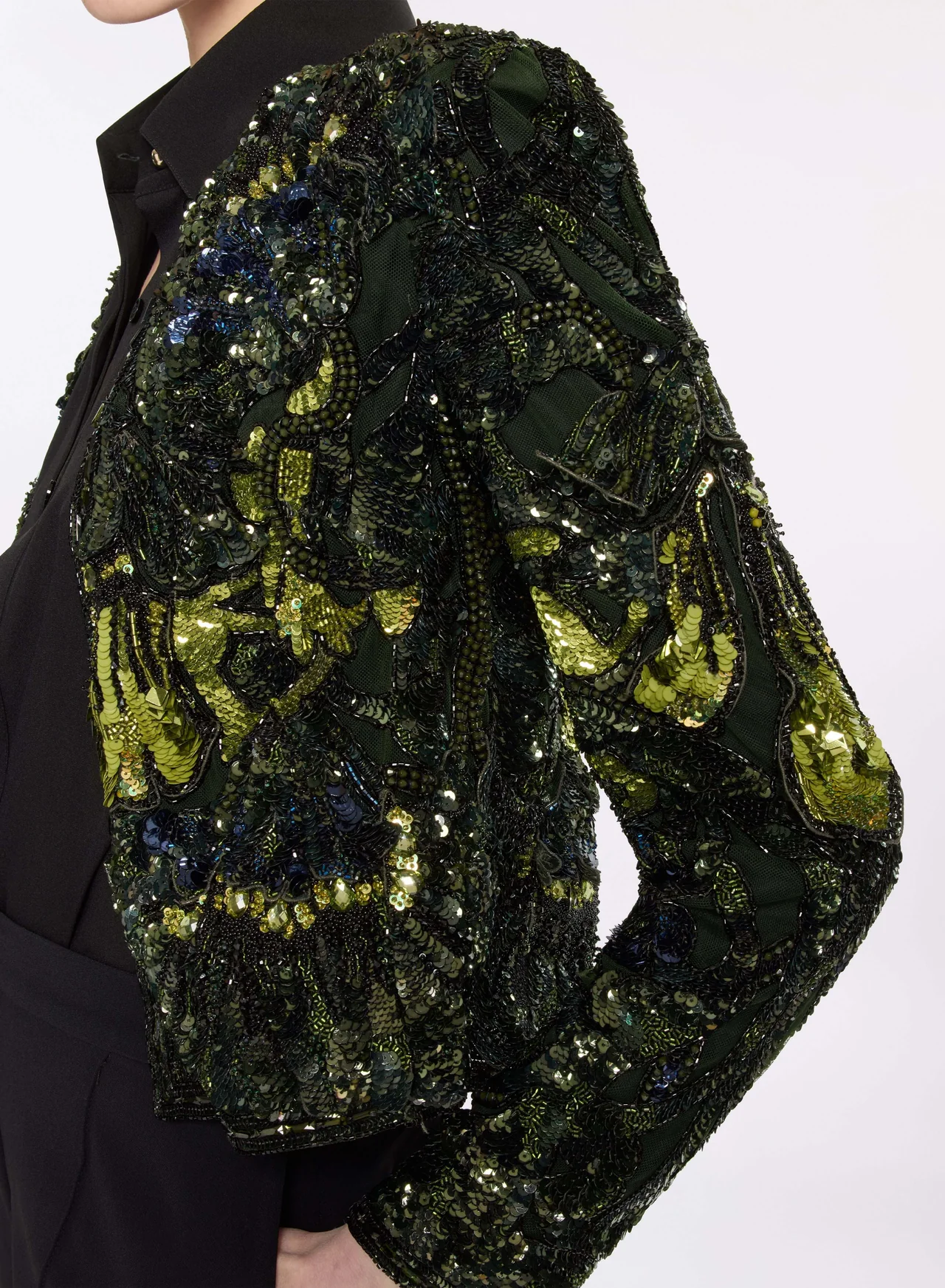 Bead embroidered jacket