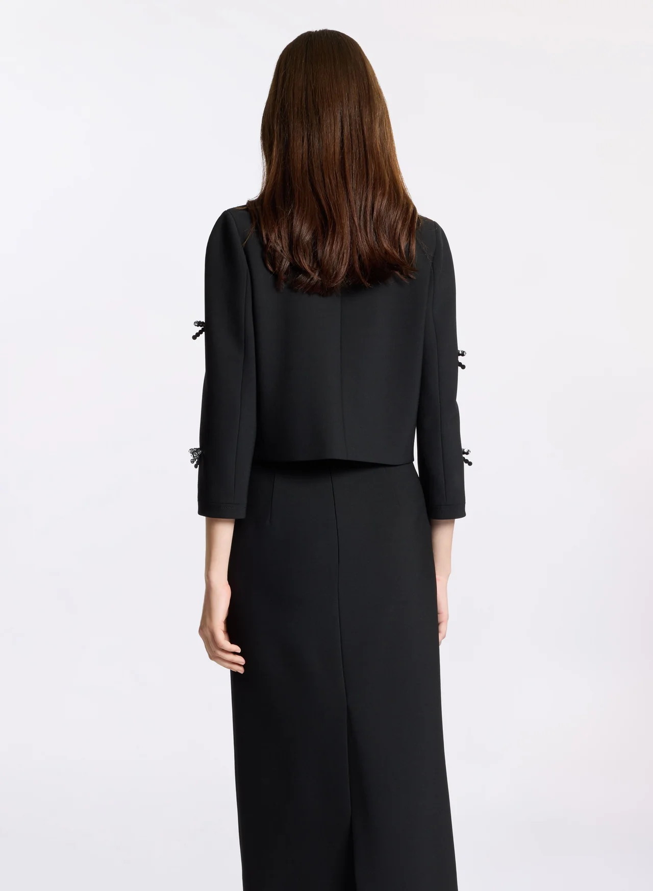 Crystal bow embellished jacket