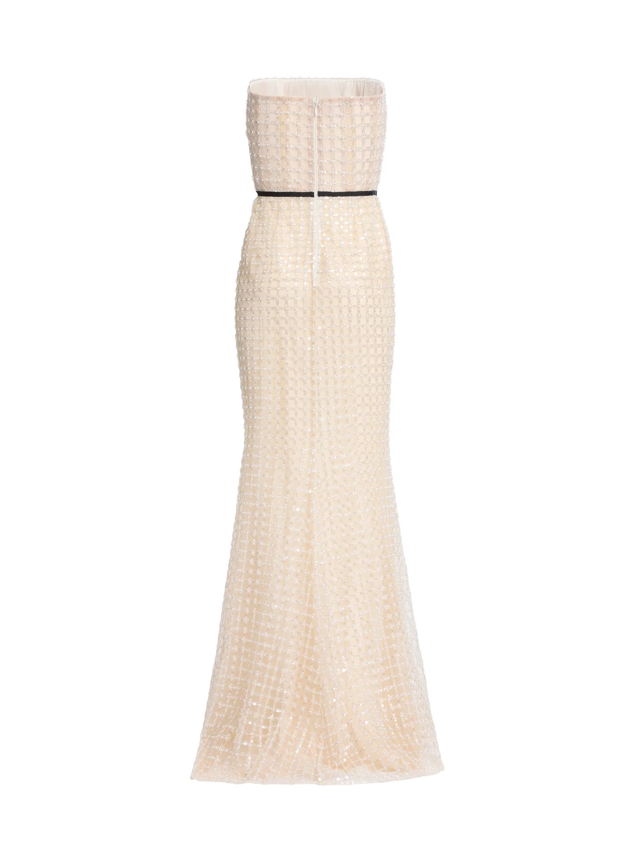 Strapless pearl long dress