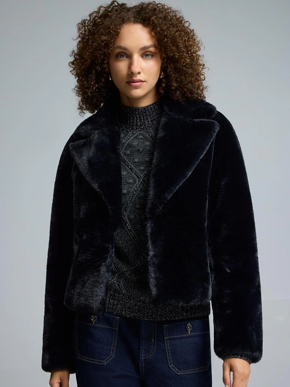 Short Faux Fur Jacket