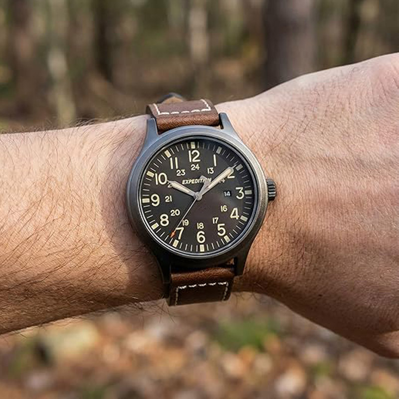 40mm Men's Analog Watch | Luminous Hands | Durable and Comfortable Adjustable Strap | 24-Hour Format | Rugged Outdoor Watch | 50-Meter Water Resistance