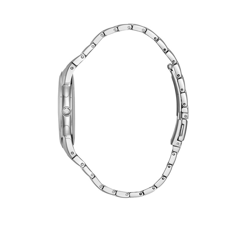 Men's three-hand quartz watch with date function, patterned dial, and 38mm case