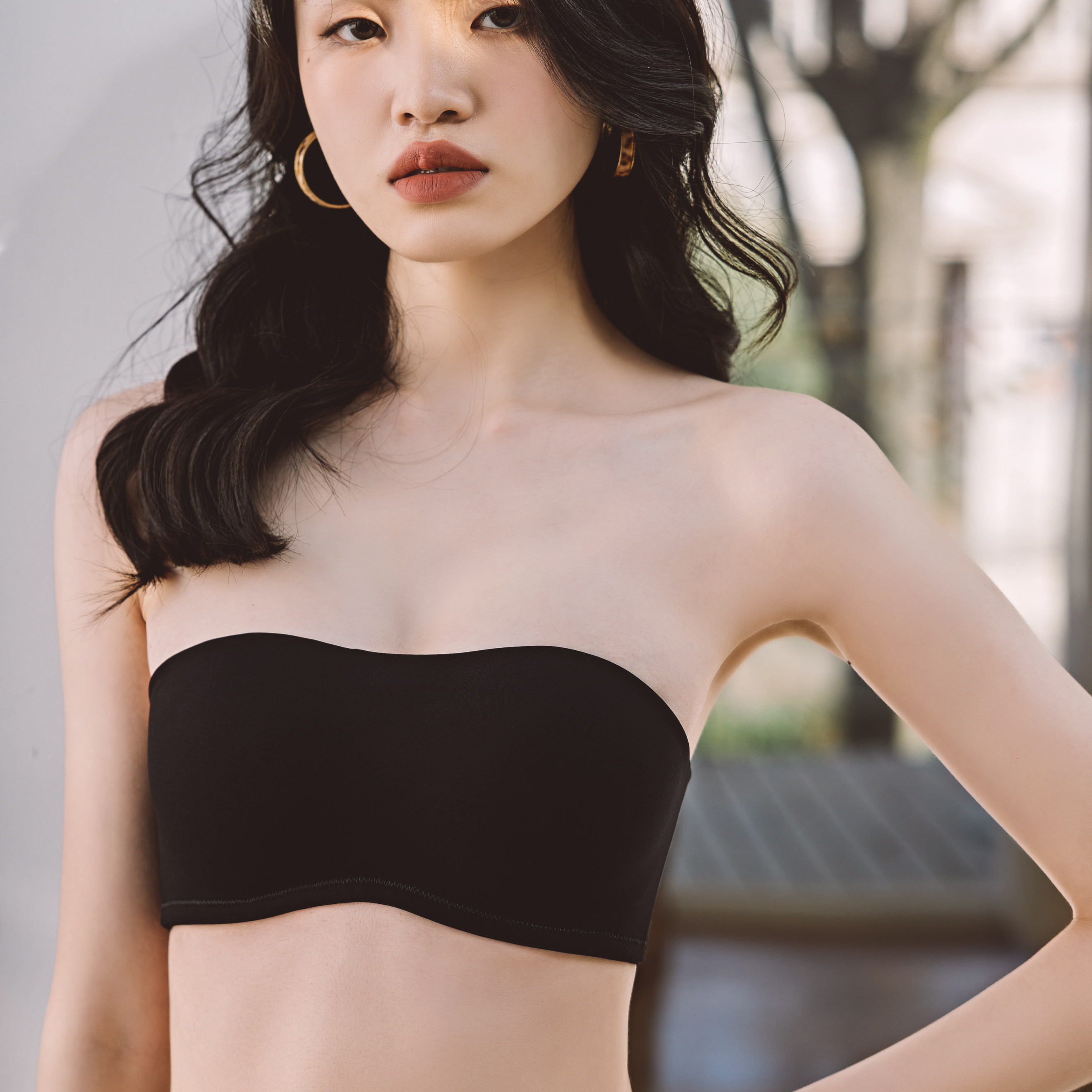 Lovsxxy 올여름 오프숄더 옆후크 브라 088