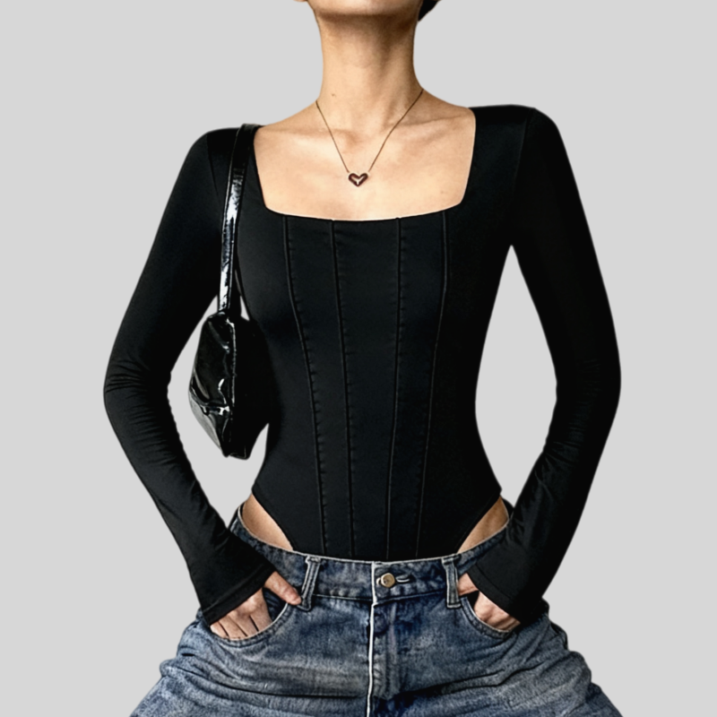 Lousxxy 로브스시 긴팔바디프로필 여성점프수트 골지 니트 2406