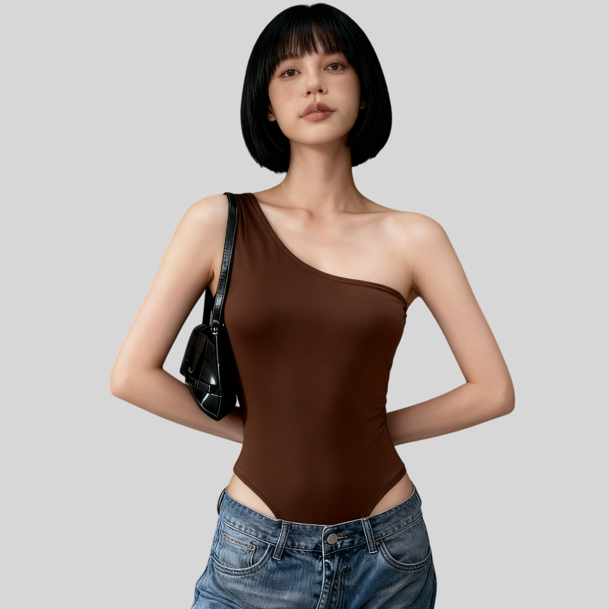 Lousxxy 로브스시 패드내장형 오프숄더 바디수트 2512