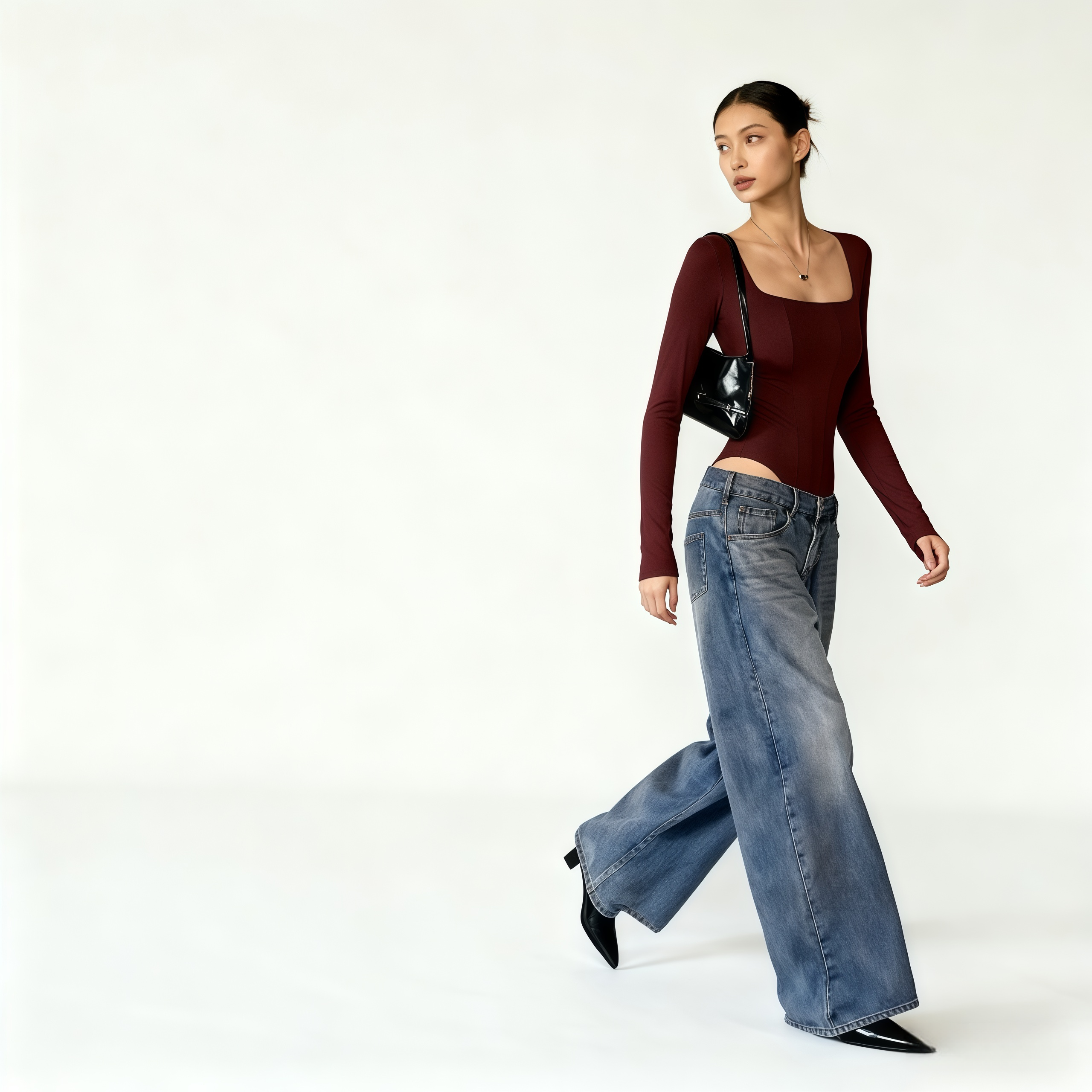 Lousxxy 로브스시 긴팔바디프로필 여성점프수트 골지 니트 2406