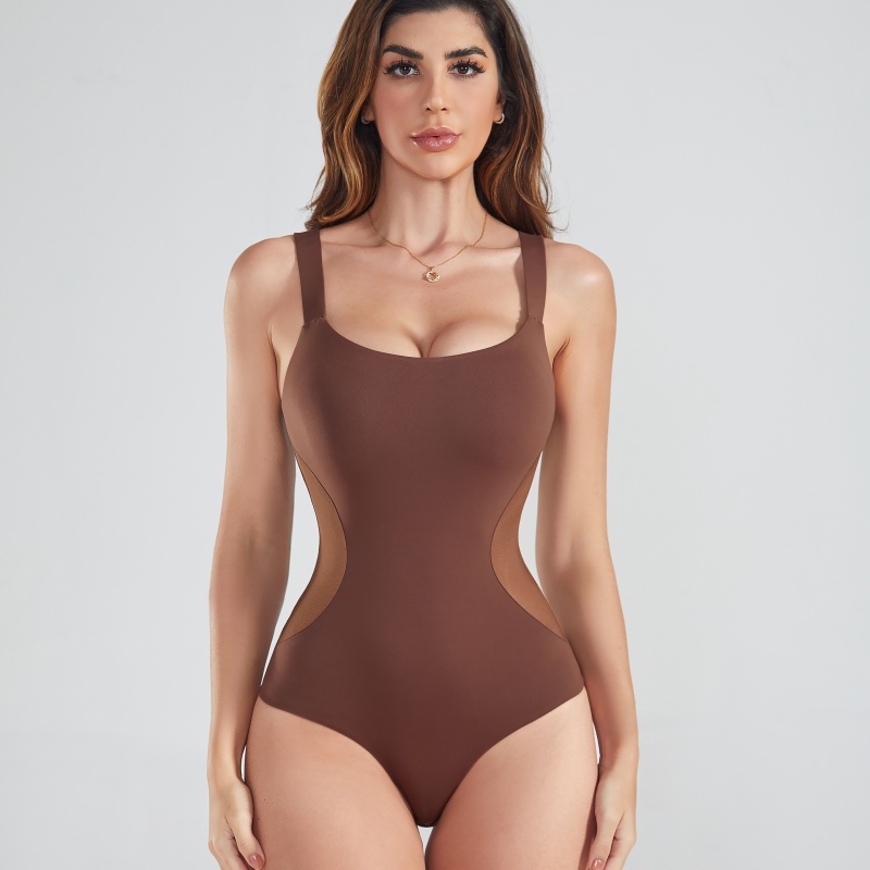 Lousxxy 로브스시 C자형 바디수트 점프슈트 골지 니트 2403