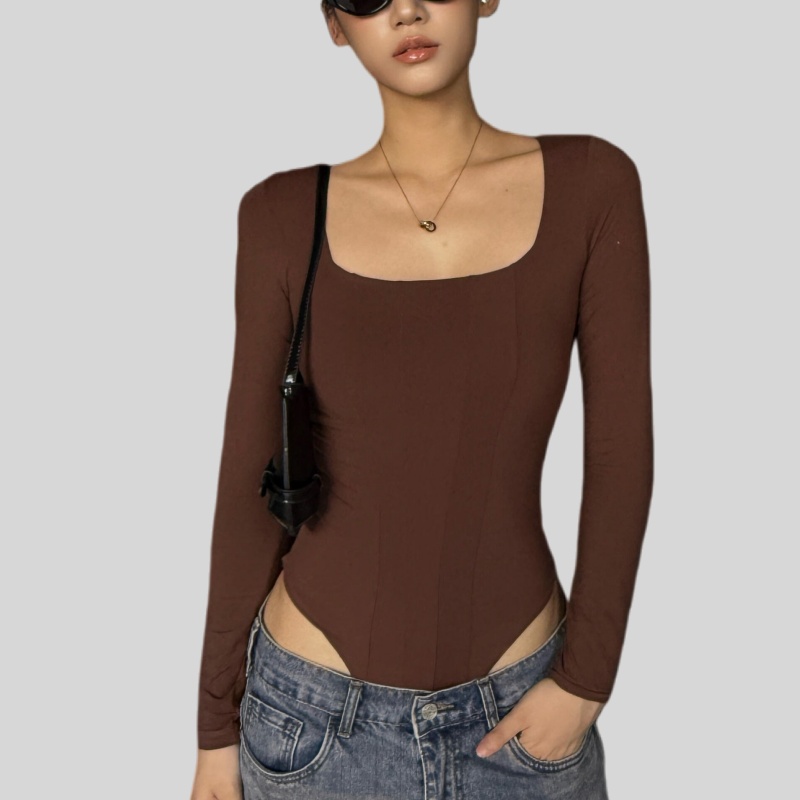 Lousxxy 로브스시 긴팔바디프로필 여성점프수트 골지 니트 2406