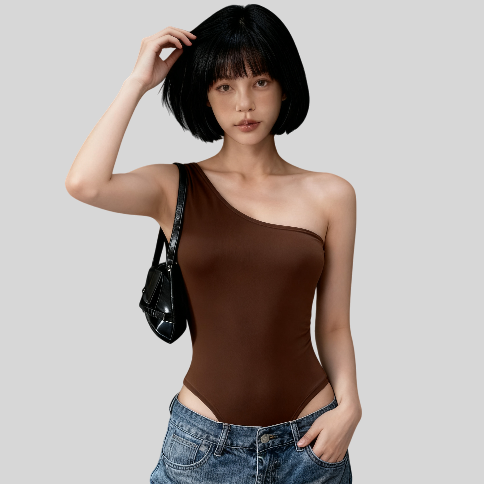 Lousxxy 로브스시 패드내장형 오프숄더 바디수트 2512