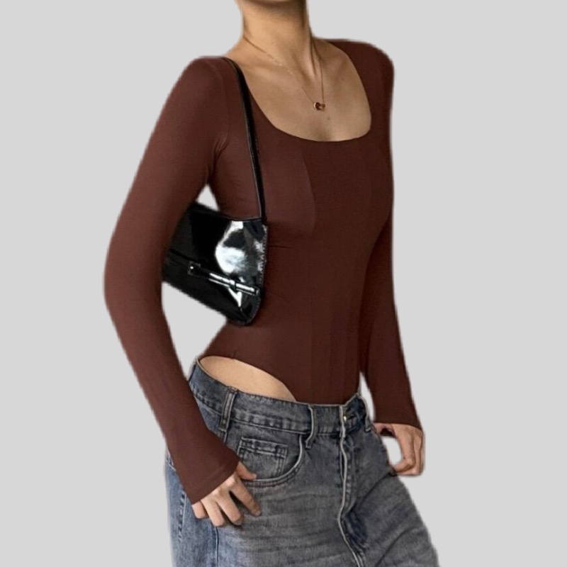 Lousxxy 로브스시 긴팔바디프로필 여성점프수트 골지 니트 2406