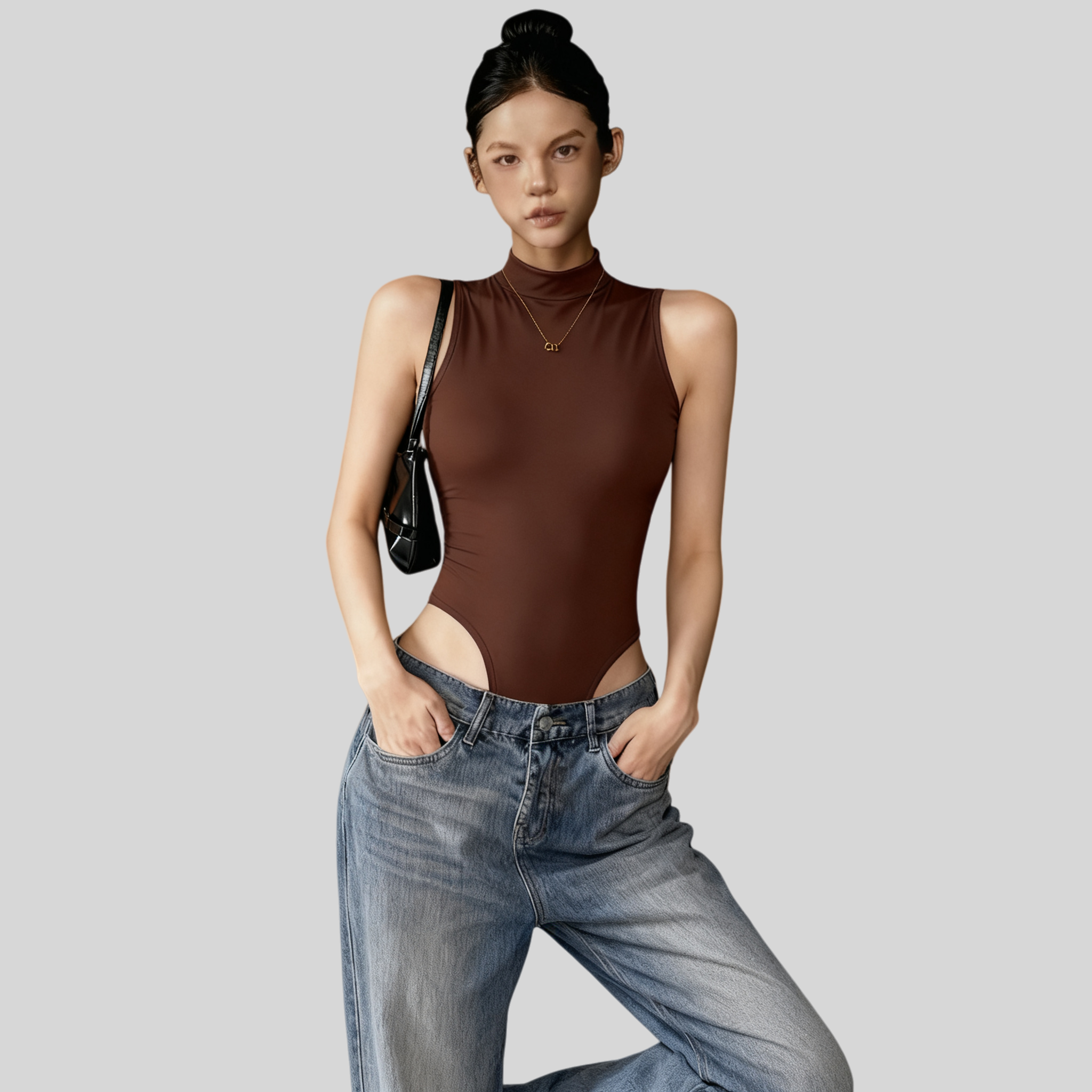 Lousxxy 로브스시 바디프로필 여성점프슈트 골지 니트 2405