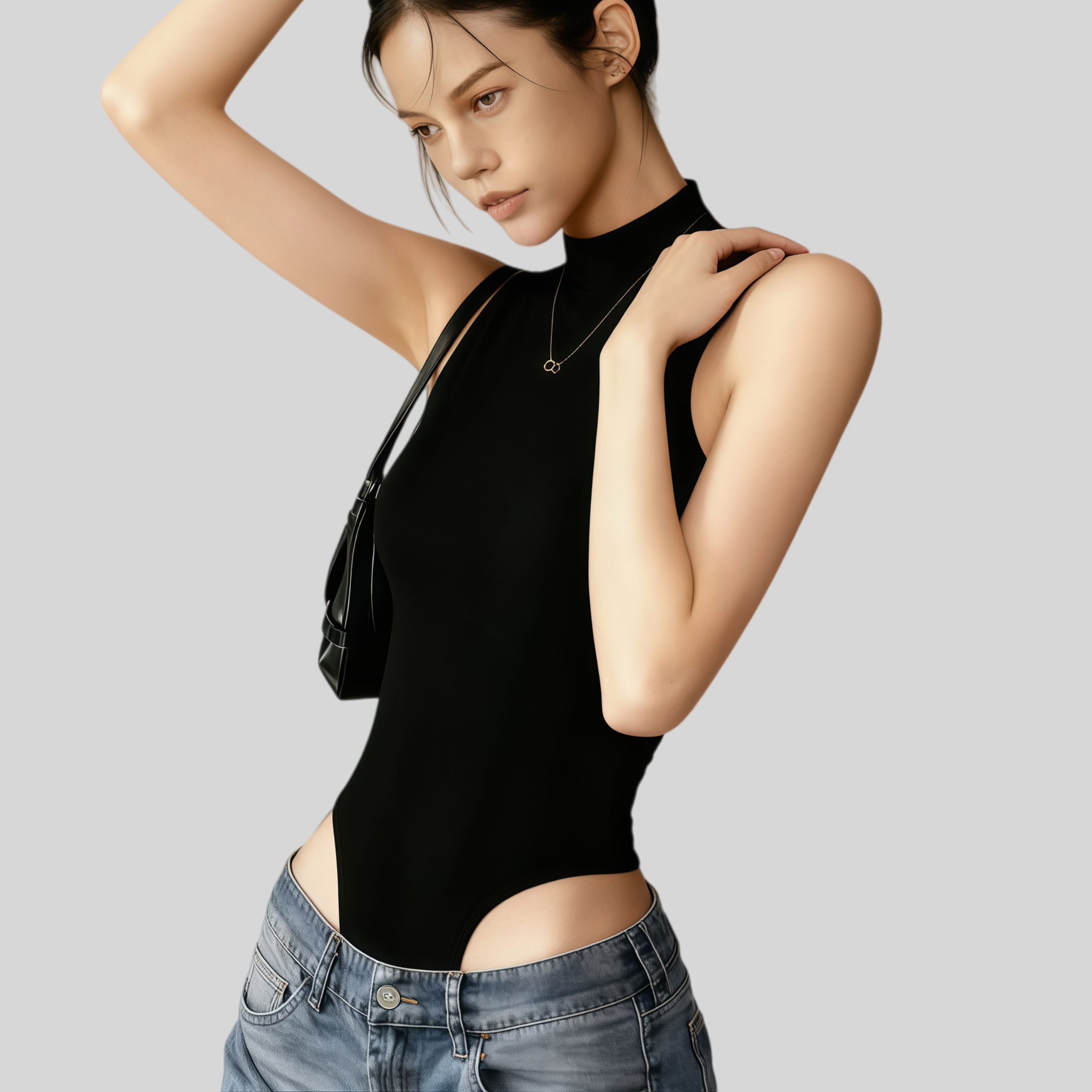 Lousxxy 로브스시 바디프로필 여성점프슈트 골지 니트 2405