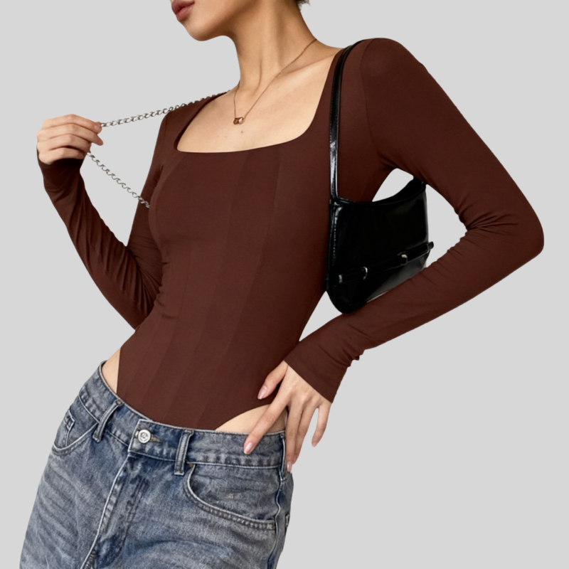 Lousxxy 로브스시 긴팔바디프로필 여성점프수트 골지 니트 2406