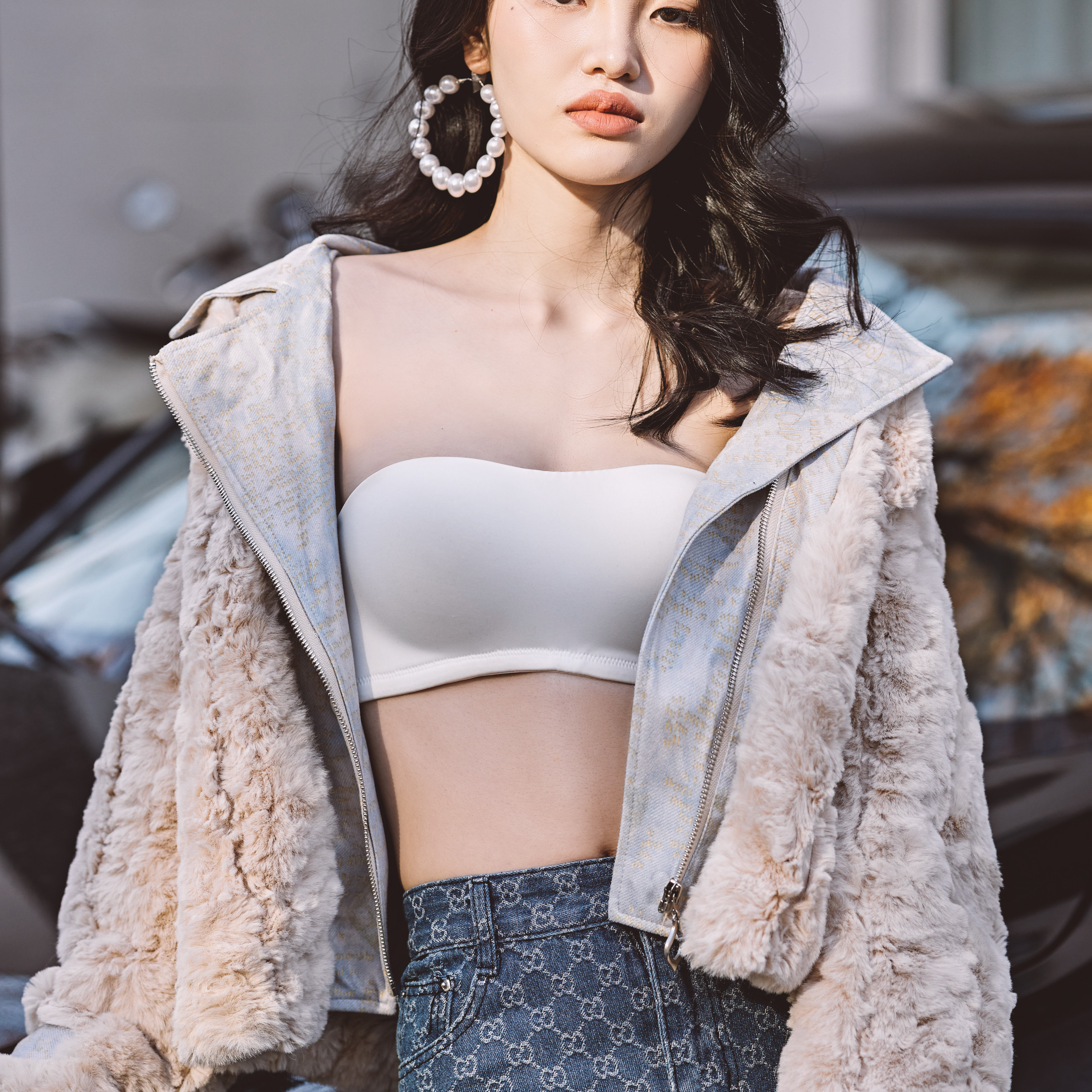 Lovsxxy 올여름 오프숄더 옆후크 브라 088