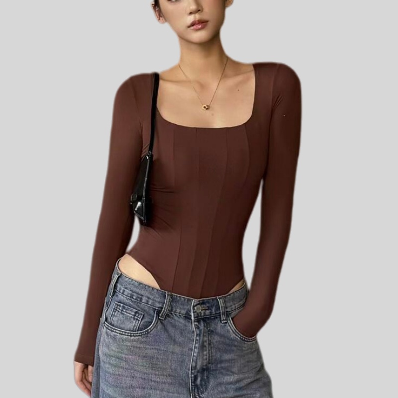 Lousxxy 로브스시 긴팔바디프로필 여성점프수트 골지 니트 2406