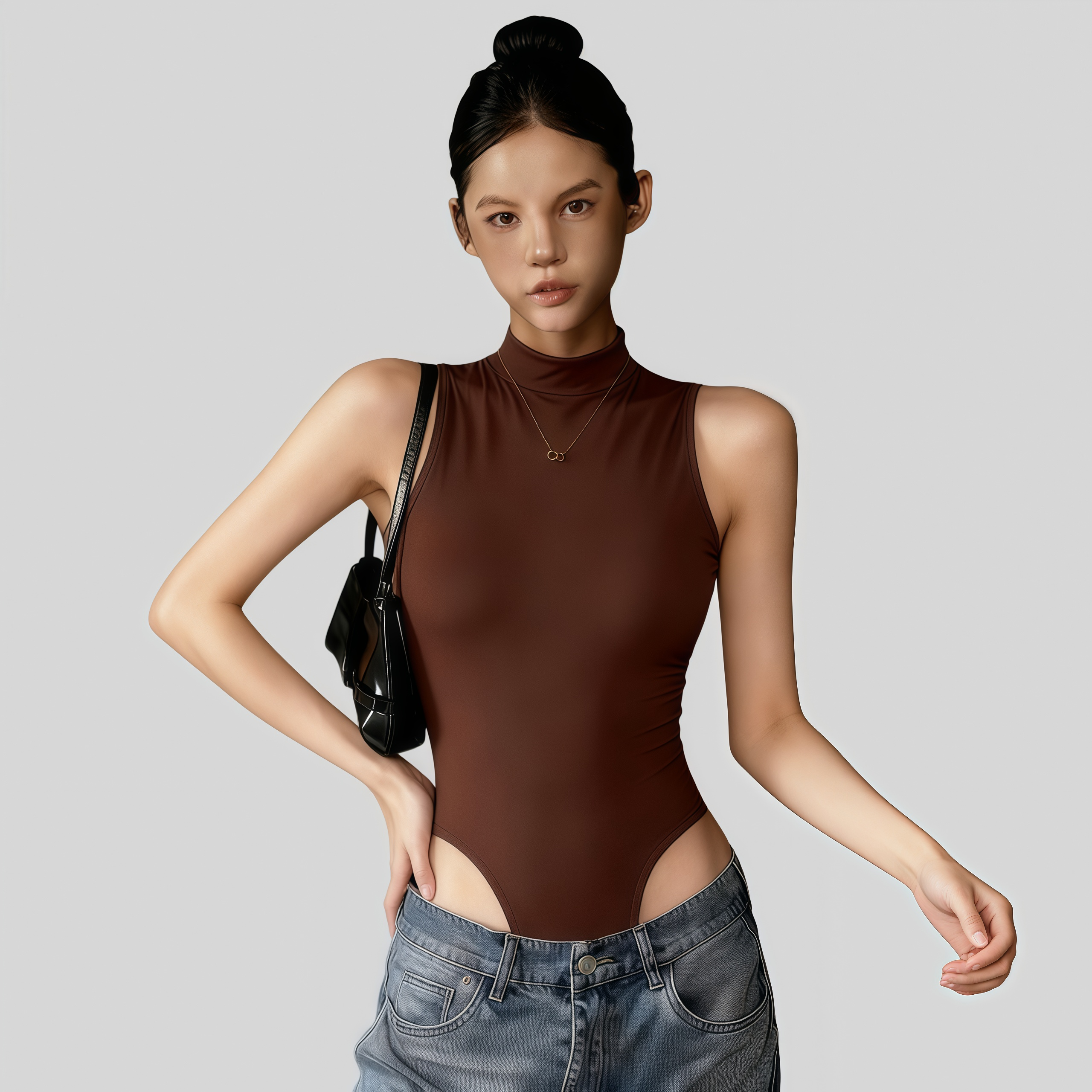 Lousxxy 로브스시 바디프로필 여성점프슈트 골지 니트 2405