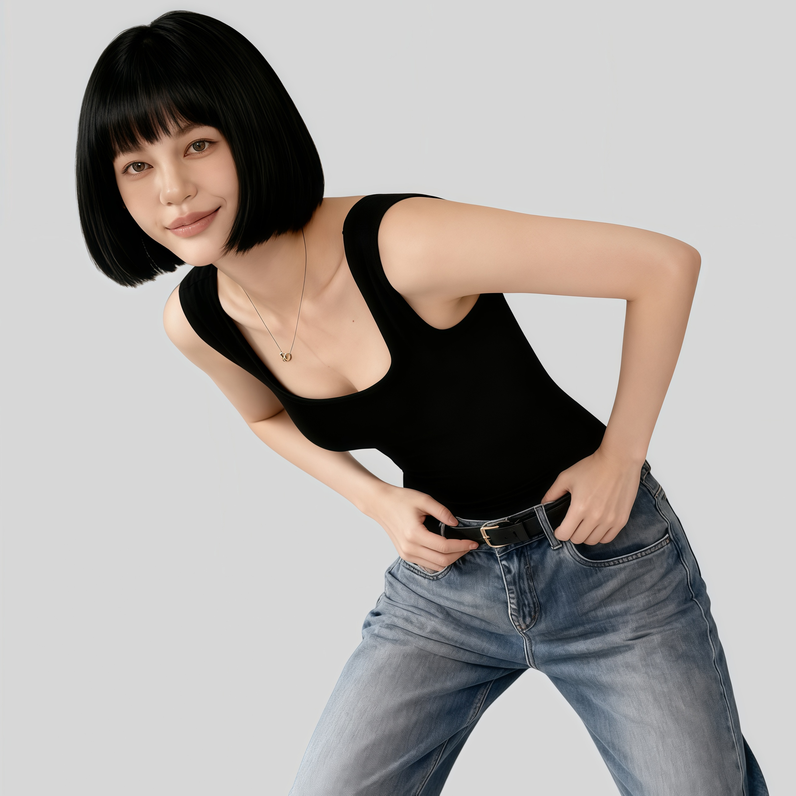 Lousxxy 로브스시 패드내장형 오픈백 스퀘어넥 바디수트 2510