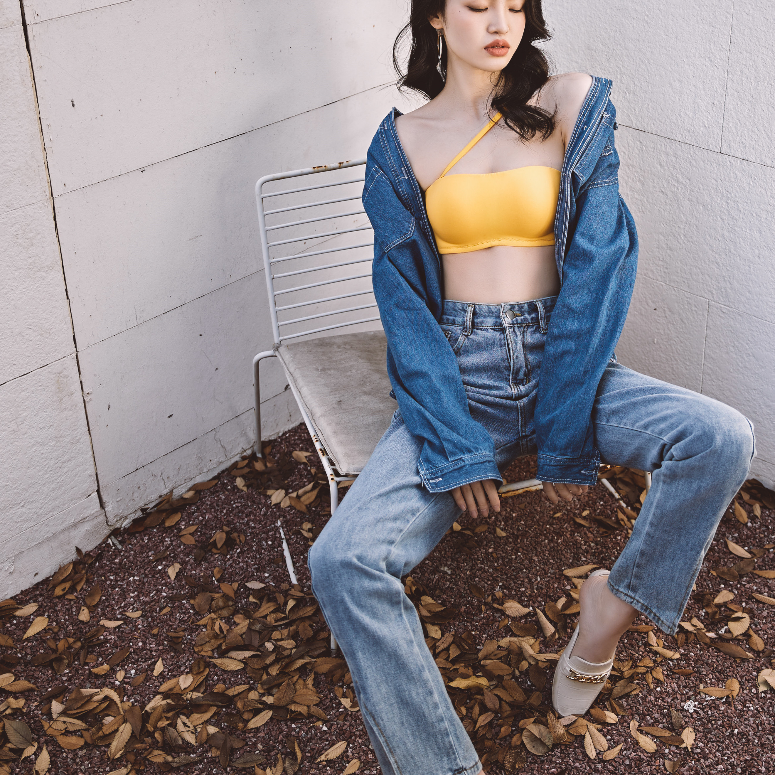 Lovsxxy 올여름 오프숄더 옆후크 브라 088