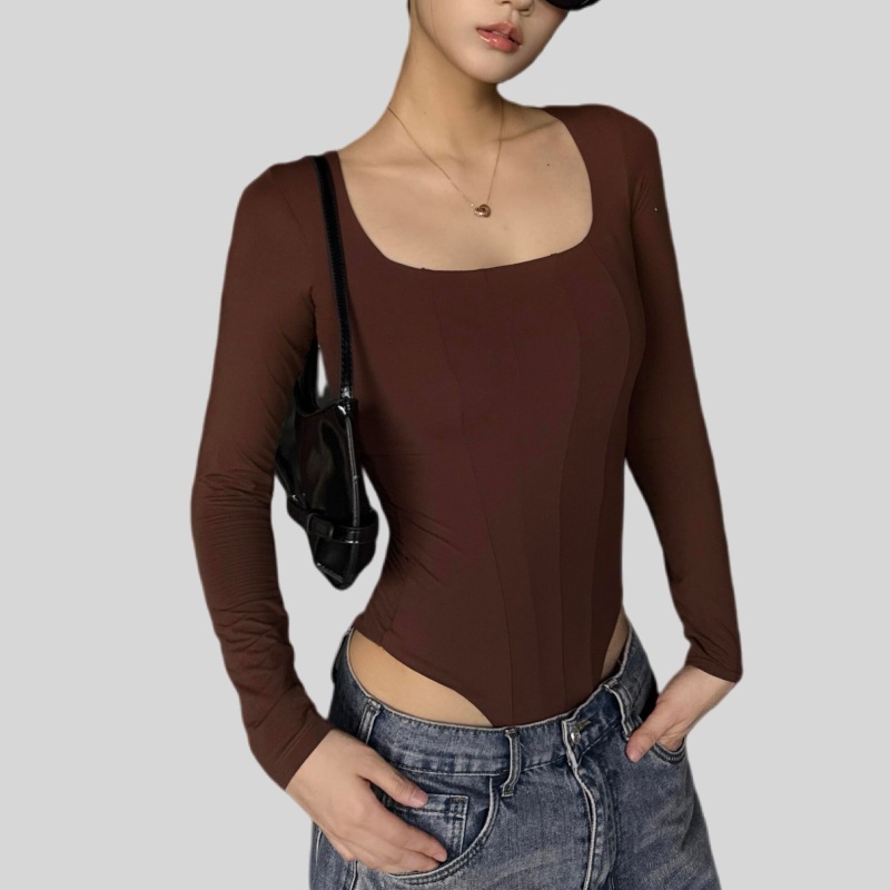 Lousxxy 로브스시 긴팔바디프로필 여성점프수트 골지 니트 2406