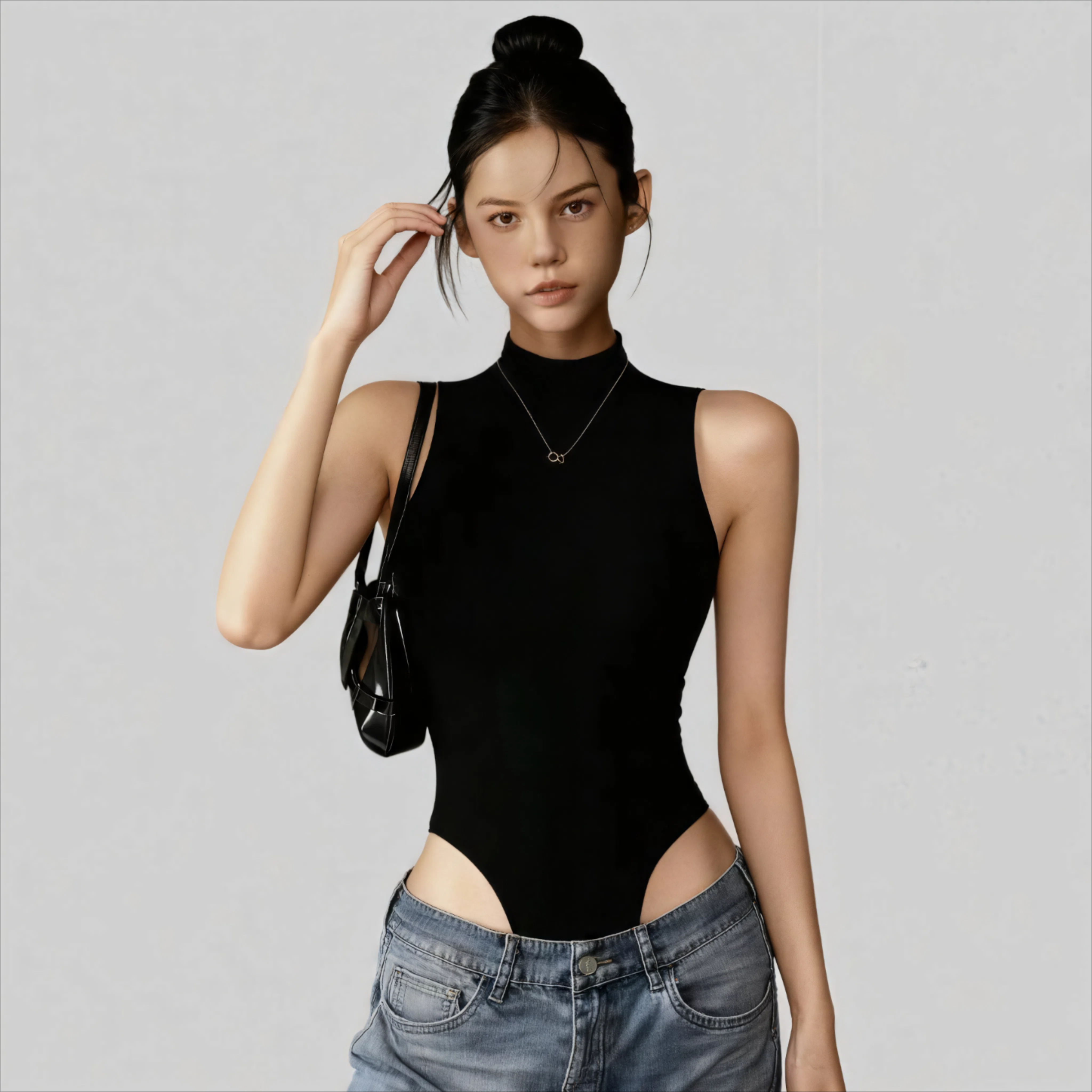 Lousxxy 로브스시 바디프로필 여성점프슈트 골지 니트 2405