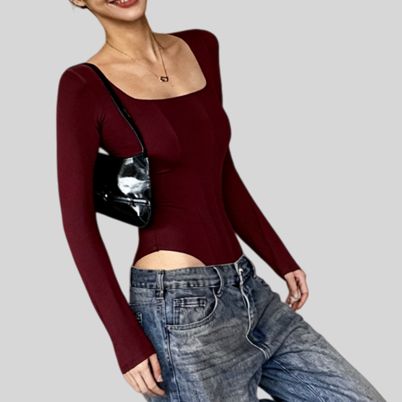 Lousxxy 로브스시 긴팔바디프로필 여성점프수트 골지 니트 2406