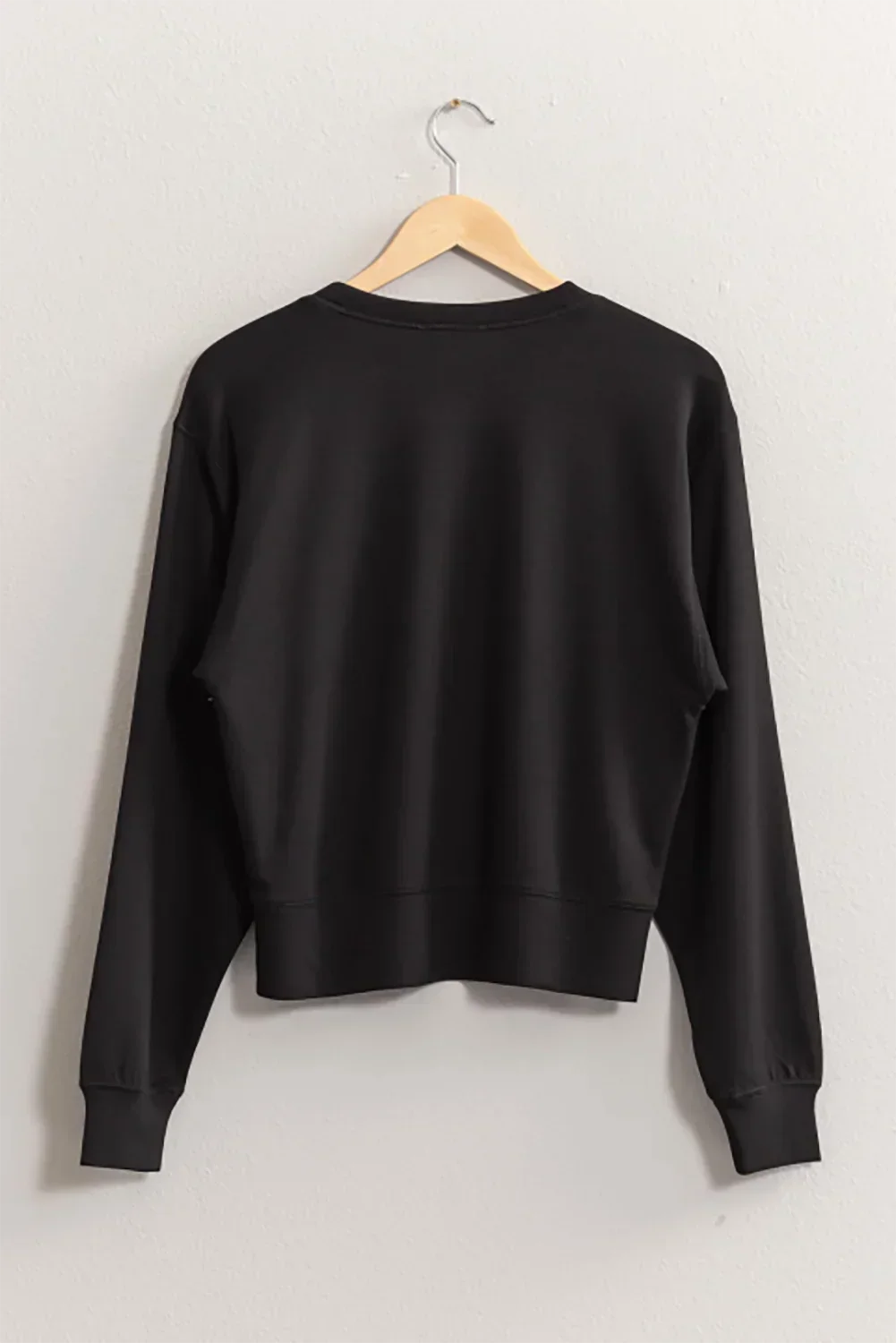 Basic Demi Classic Crewneck Long Sleeve Essential Layering Scuba Sweatshirt
