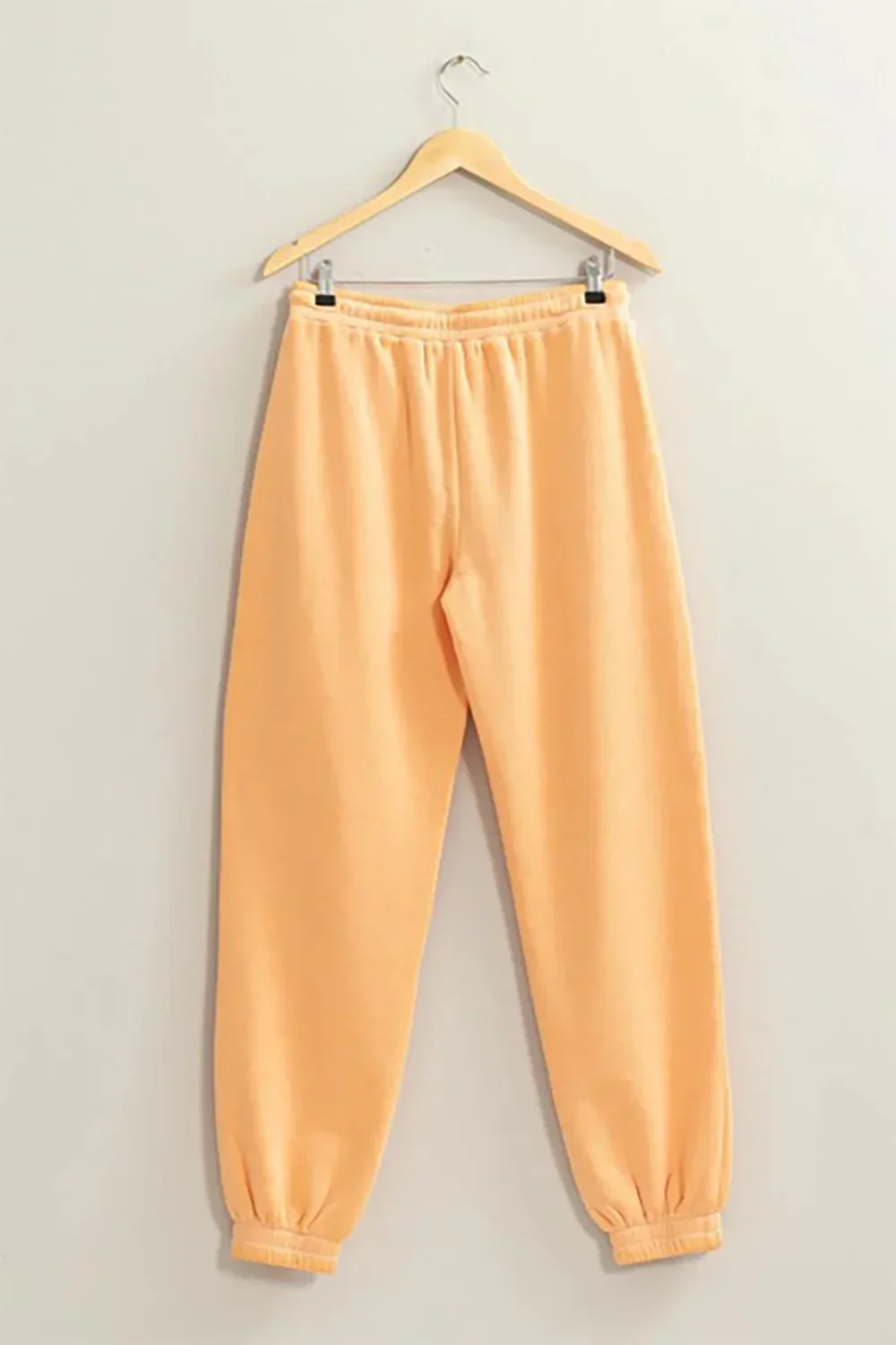 Peach Orange Soft Drawstring Joggers High Waist Comfort Pants