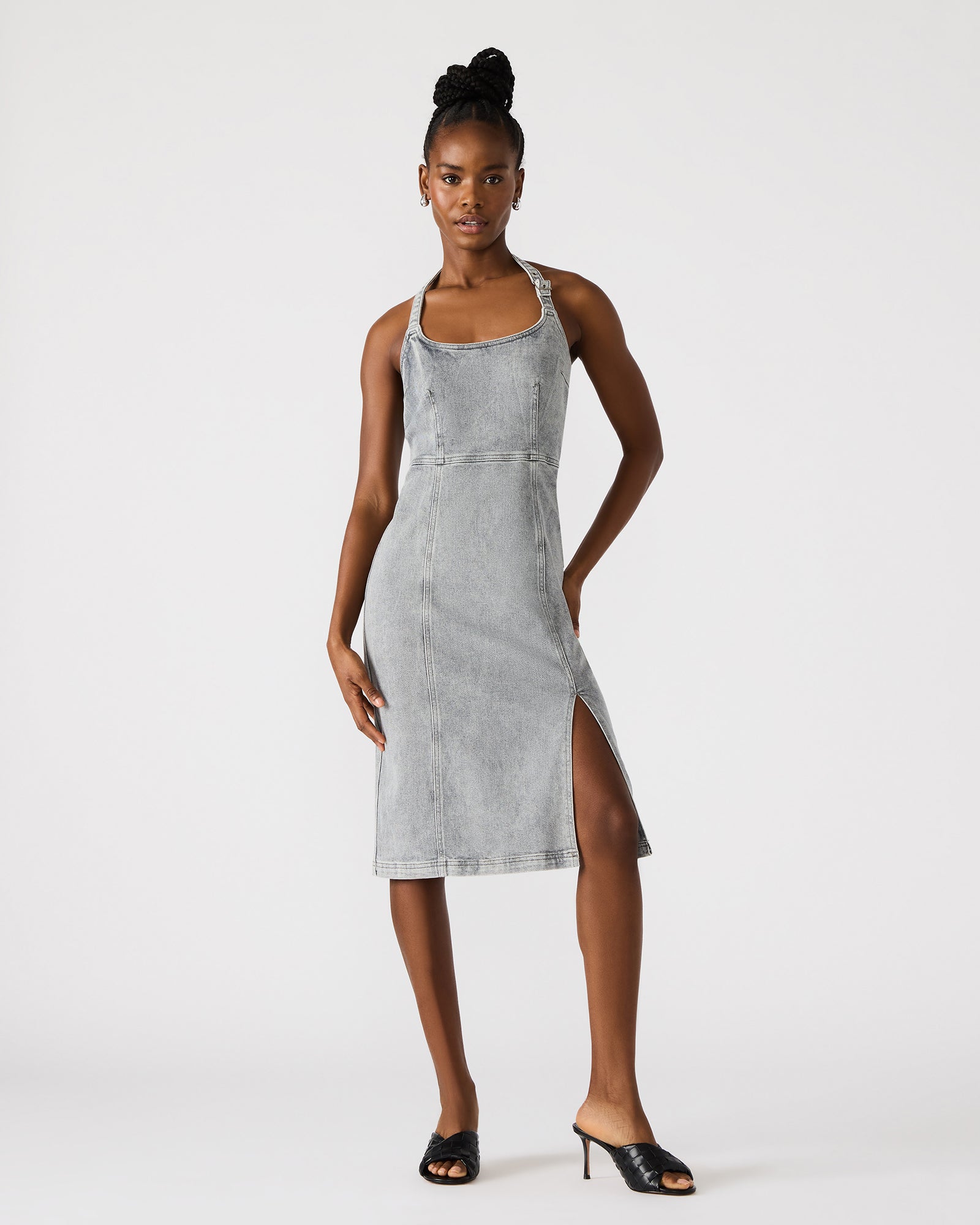 Gia Denim Dress Light Grey