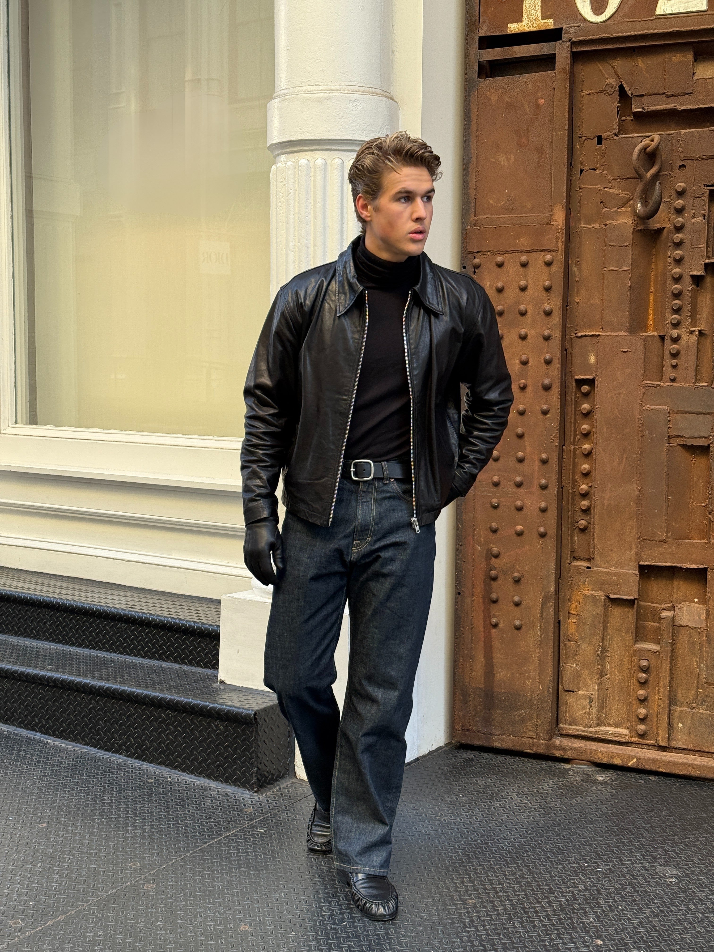 Quincey Black Leather