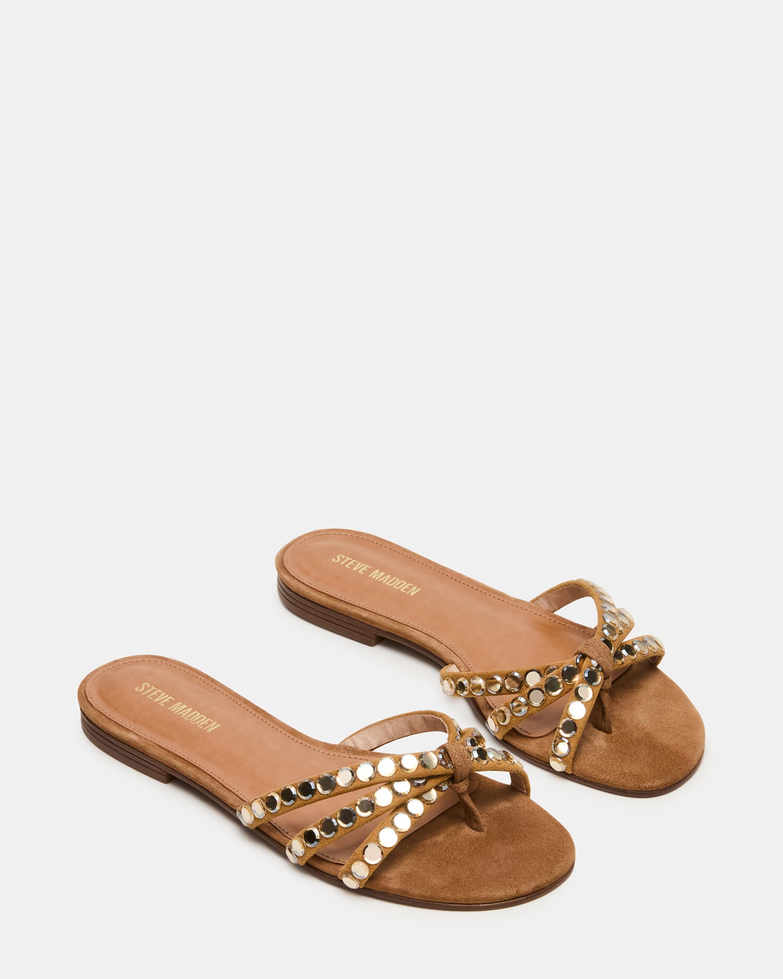 Calissi Taupe Suede Rhinestones