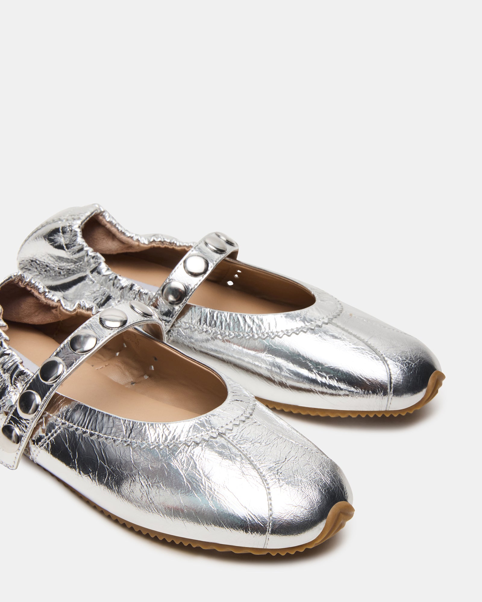 Anaya Silver Leather Studs