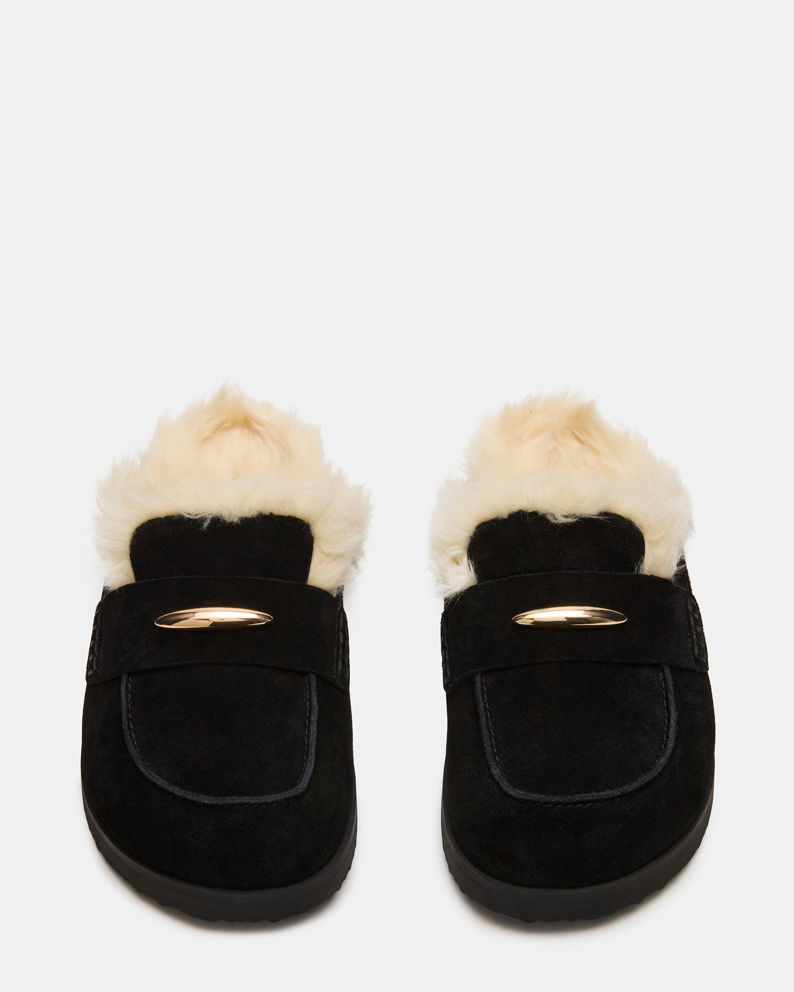 Tobin Faux Fur Black Suede