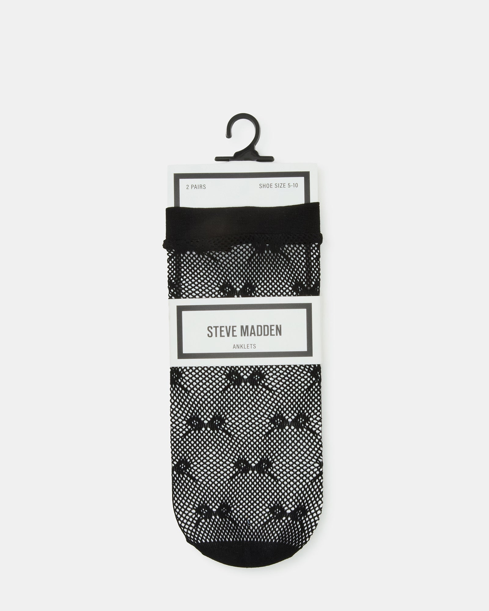 2 Pack Bow Fishnet Anklet Socks Black